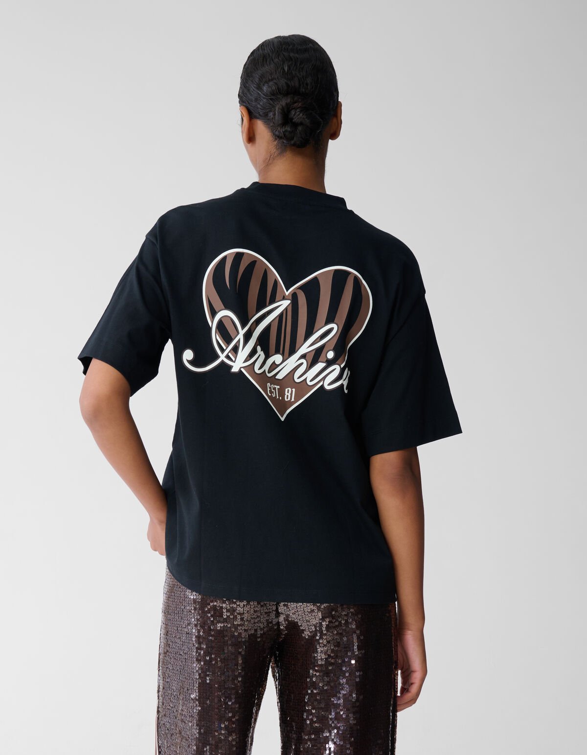 Heart Back Artwork T-shirt Zwart SHOEBY WOMEN