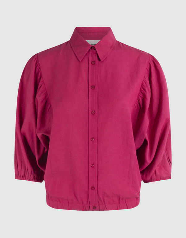 Linnen Puff Blouse Roze SHOEBY WOMEN