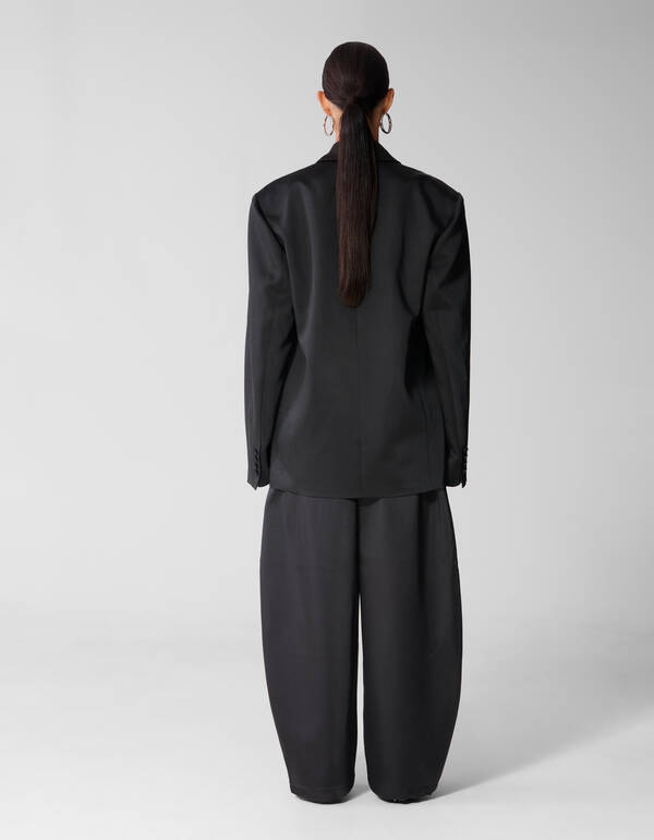 Oversized Satijnen Blazer Zwart SHOEBY WOMEN