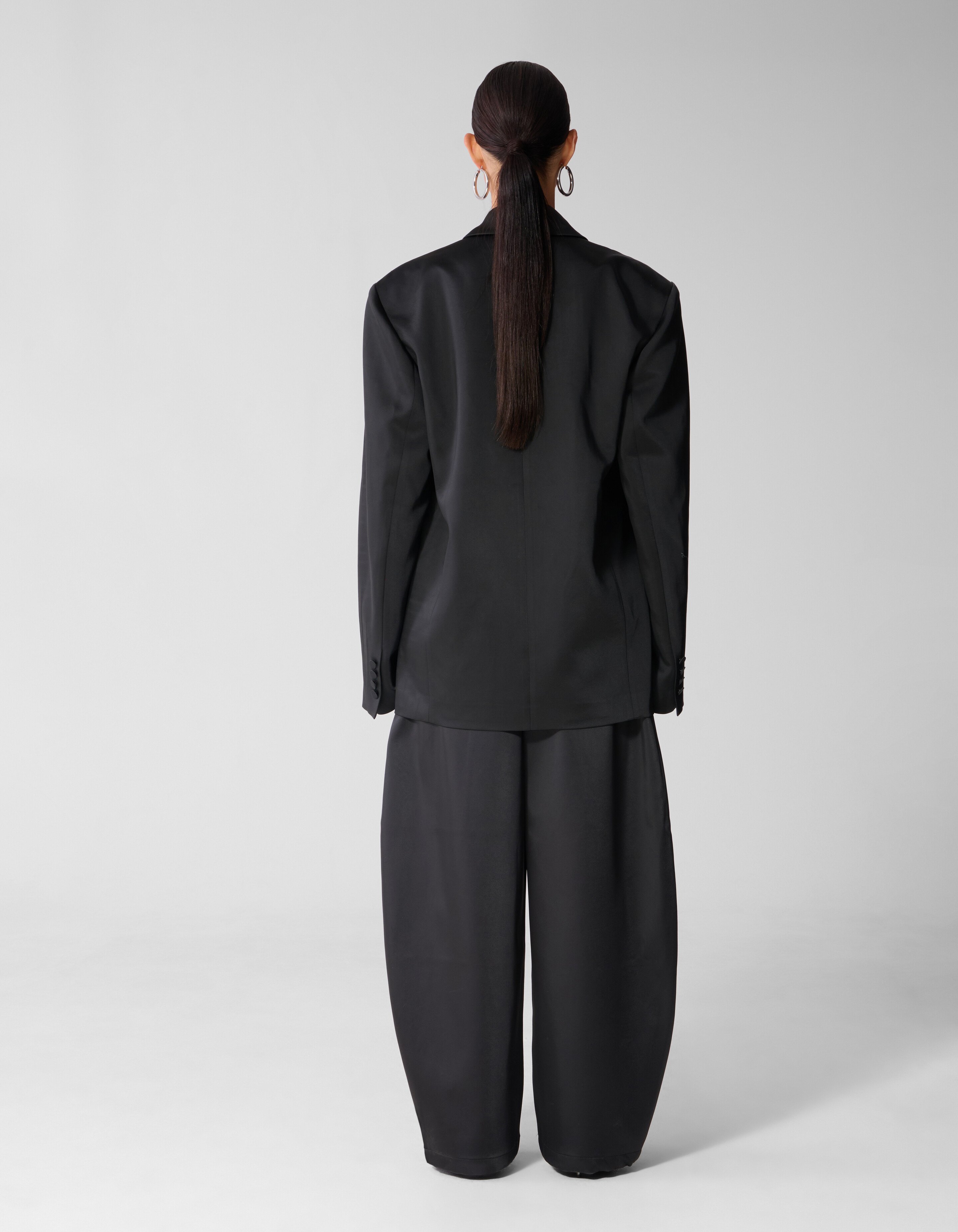 Oversized Satijnen Blazer Zwart SHOEBY WOMEN