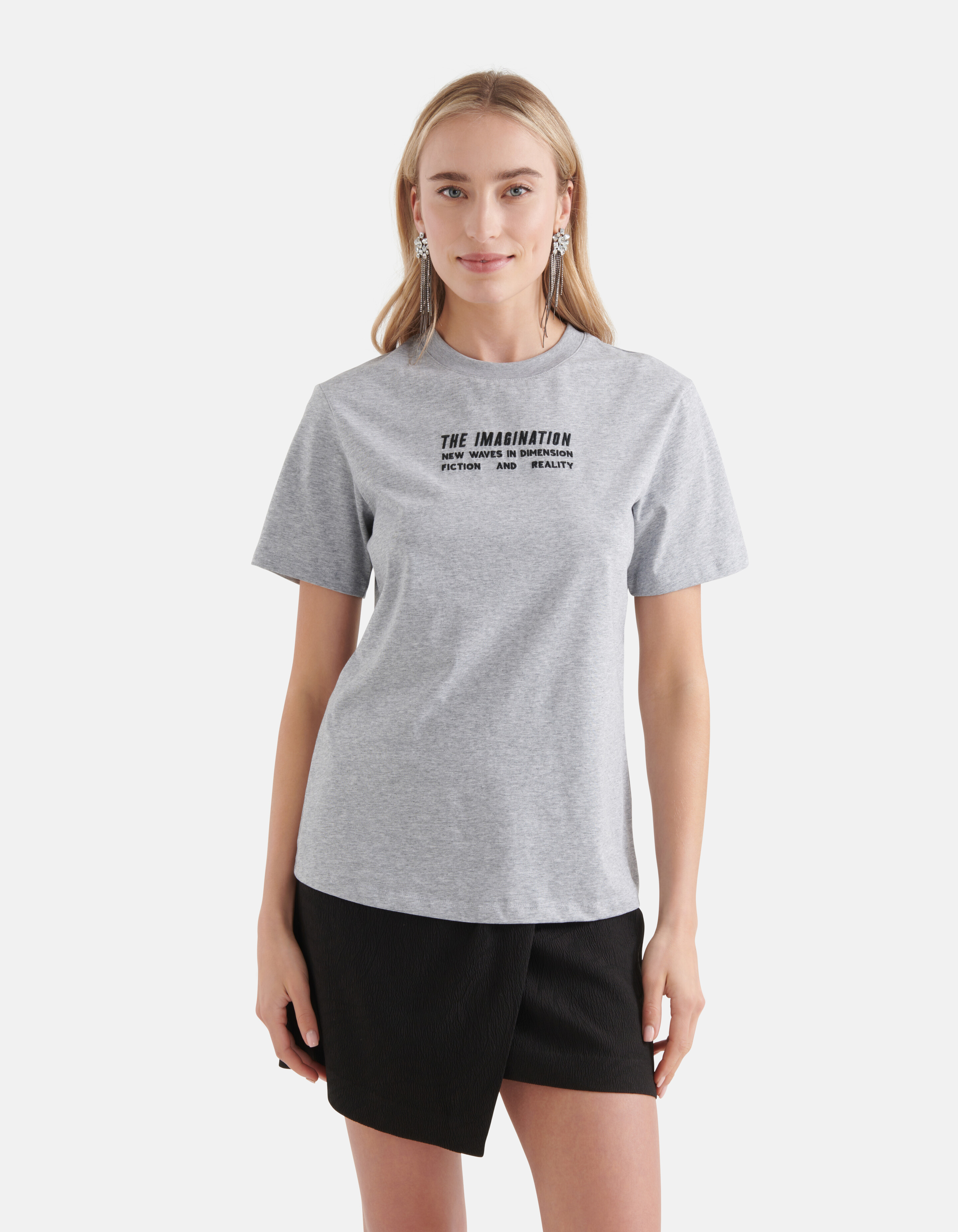 Mini Artwork T-shirt Lichtgrijs SHOEBY WOMEN