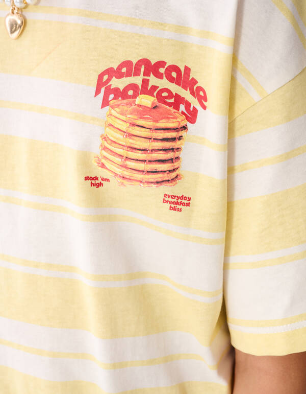 Pancake Bakery Artwork T-shirt Lichtgeel SHOEBY GIRLS
