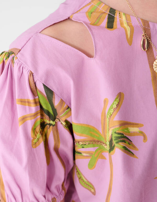 Palm Sequin Top Lichtpaars SHOEBY GIRLS