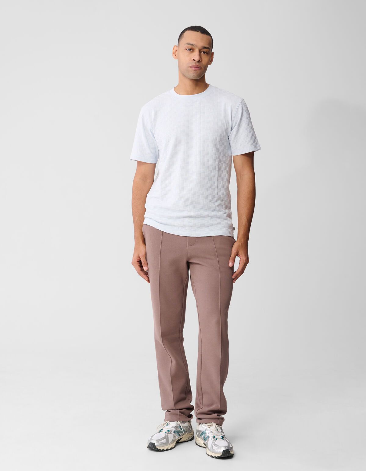 Structuur T-shirt Lichtblauw SHOEBY MEN