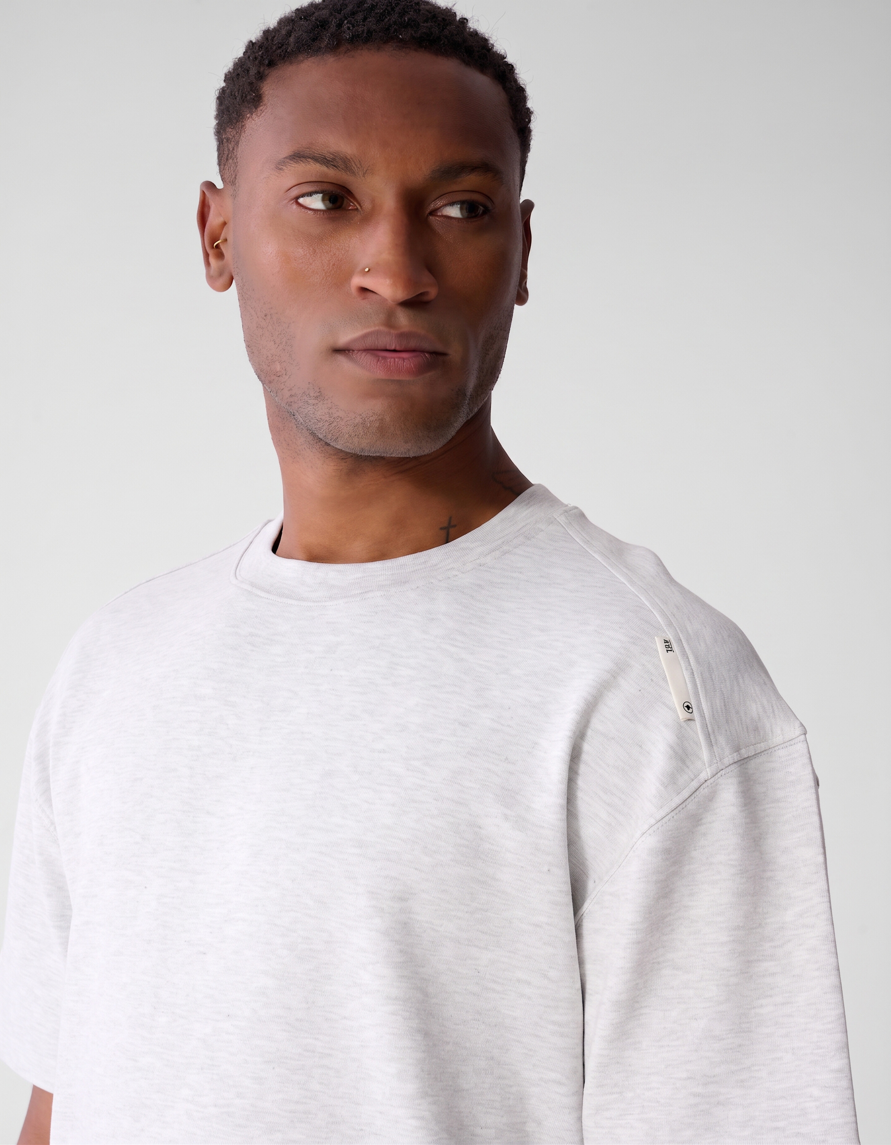 Label Basis T-shirt Lichtgrijs SHOEBY MEN