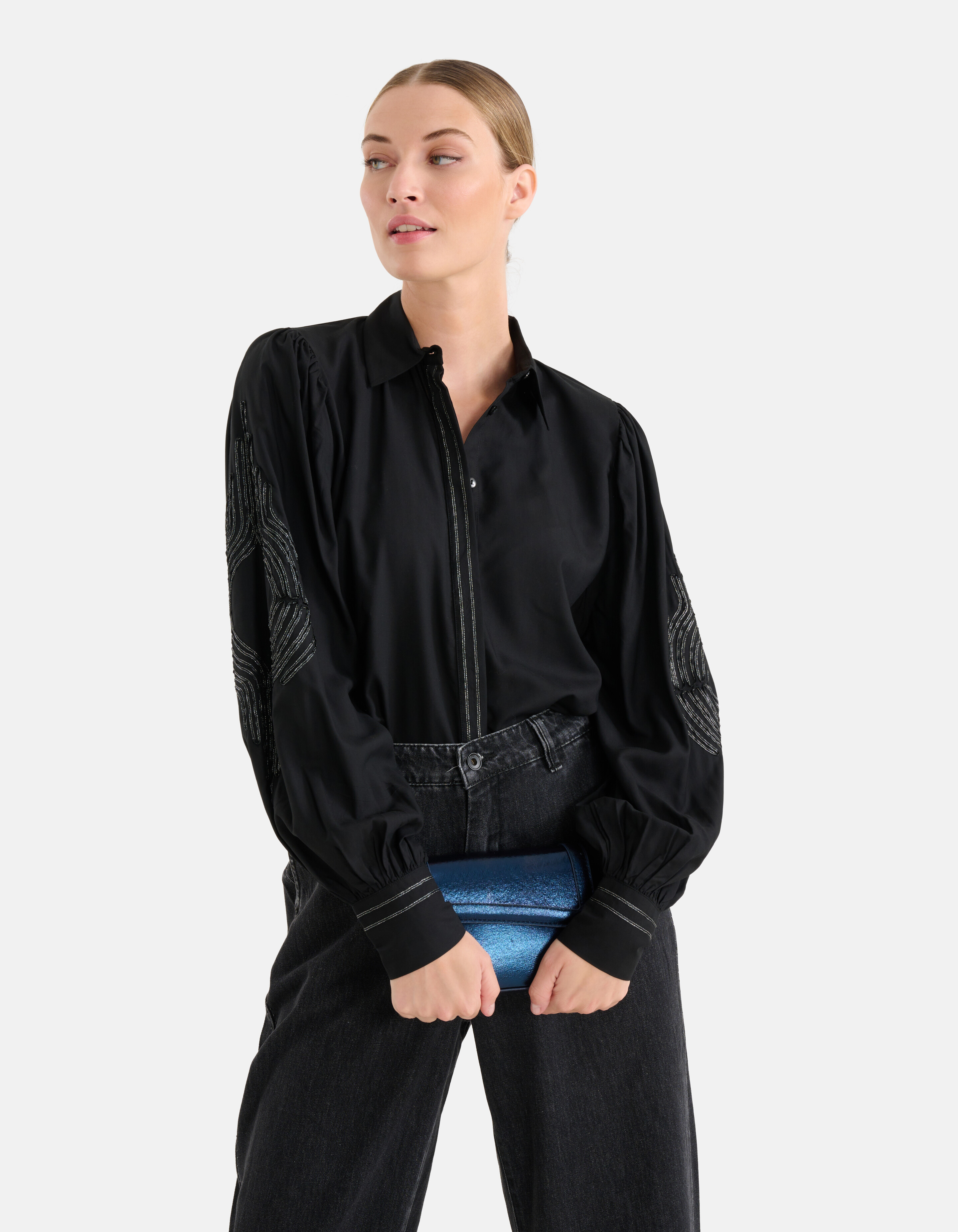 Lurex Tape Blouse Zwart By Mieke SHOEBY WOMEN