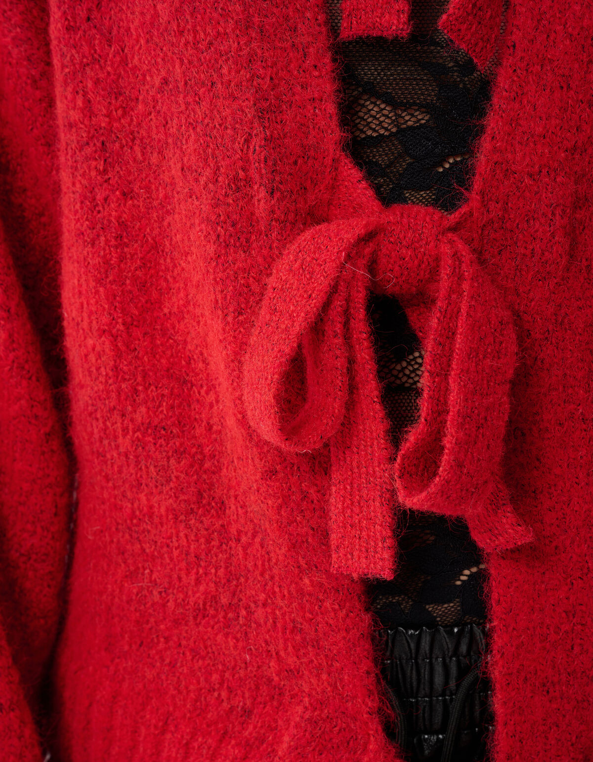 Two Way Strik Vest Rood SHOEBY WOMEN