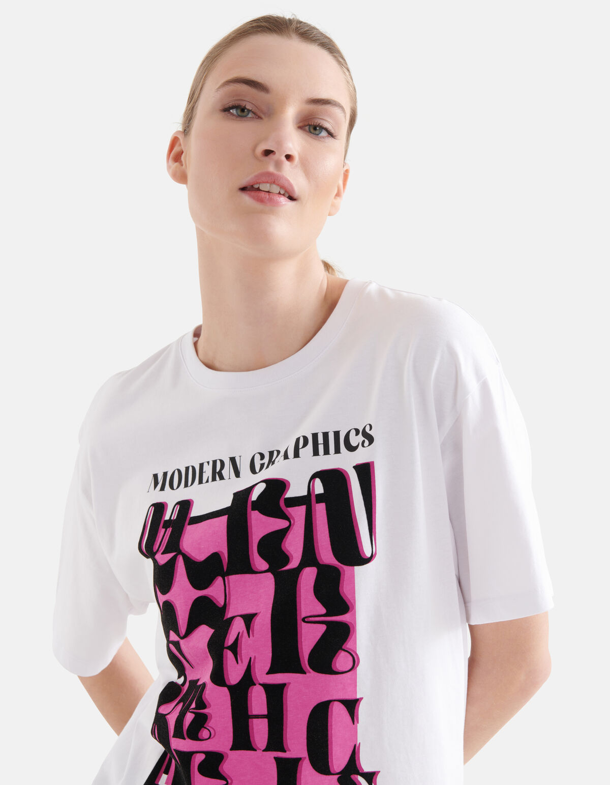 Grafisch Artwork T-shirt Wit SHOEBY WOMEN