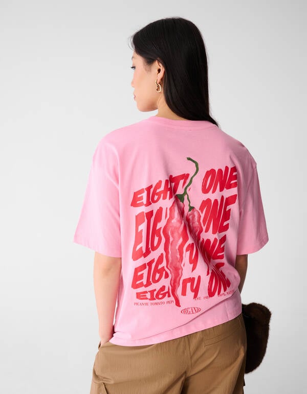 Pepper Artwork T-shirt Roze SHOEBY WOMEN