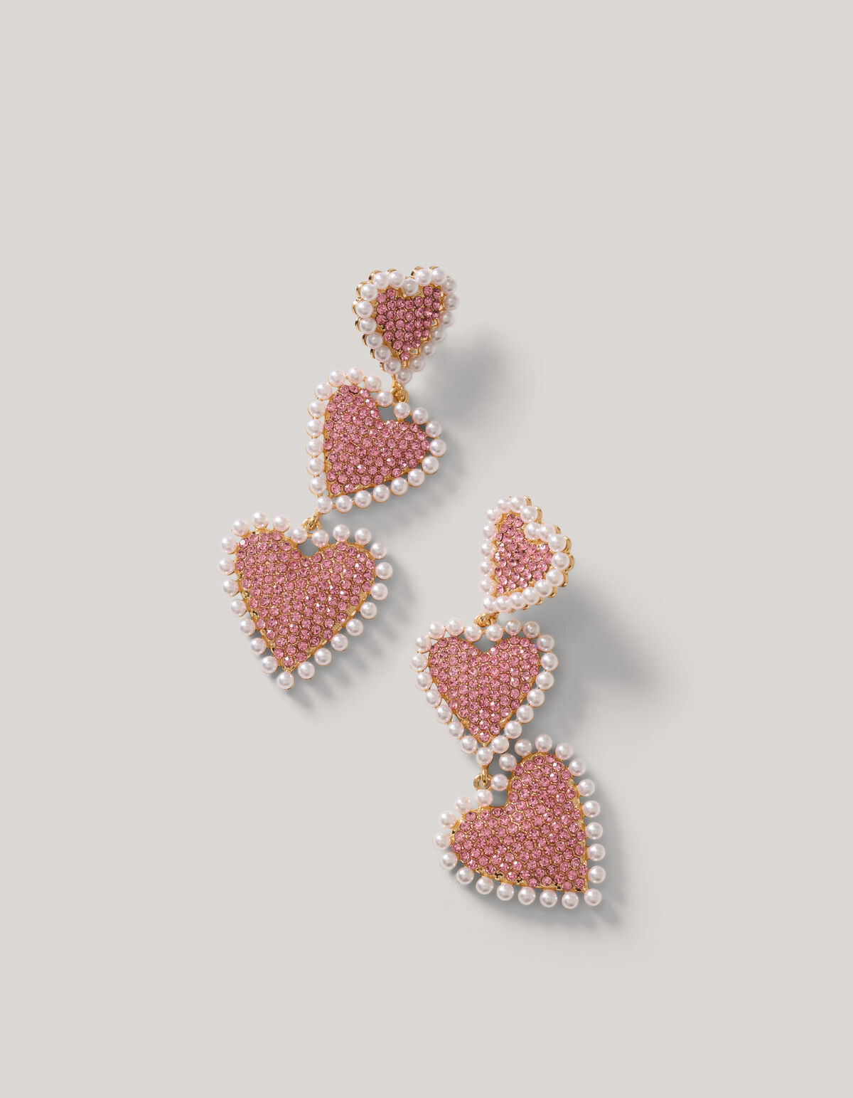 Multi Heart Oorbellen Roze SHOEBY ACCESSOIRES