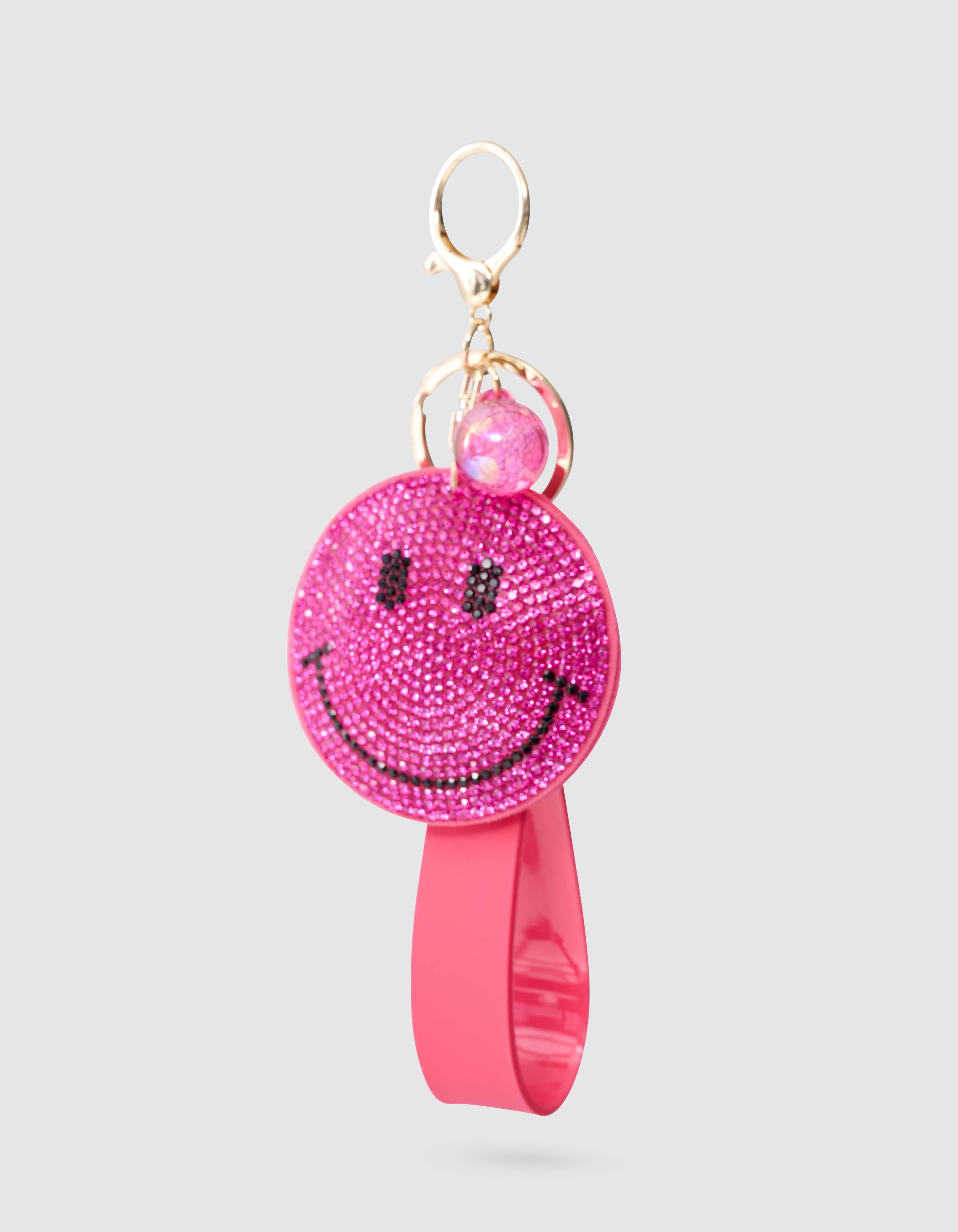 Strass Smile Sleutelhanger Roze ACCESSOIRES SHOEBY