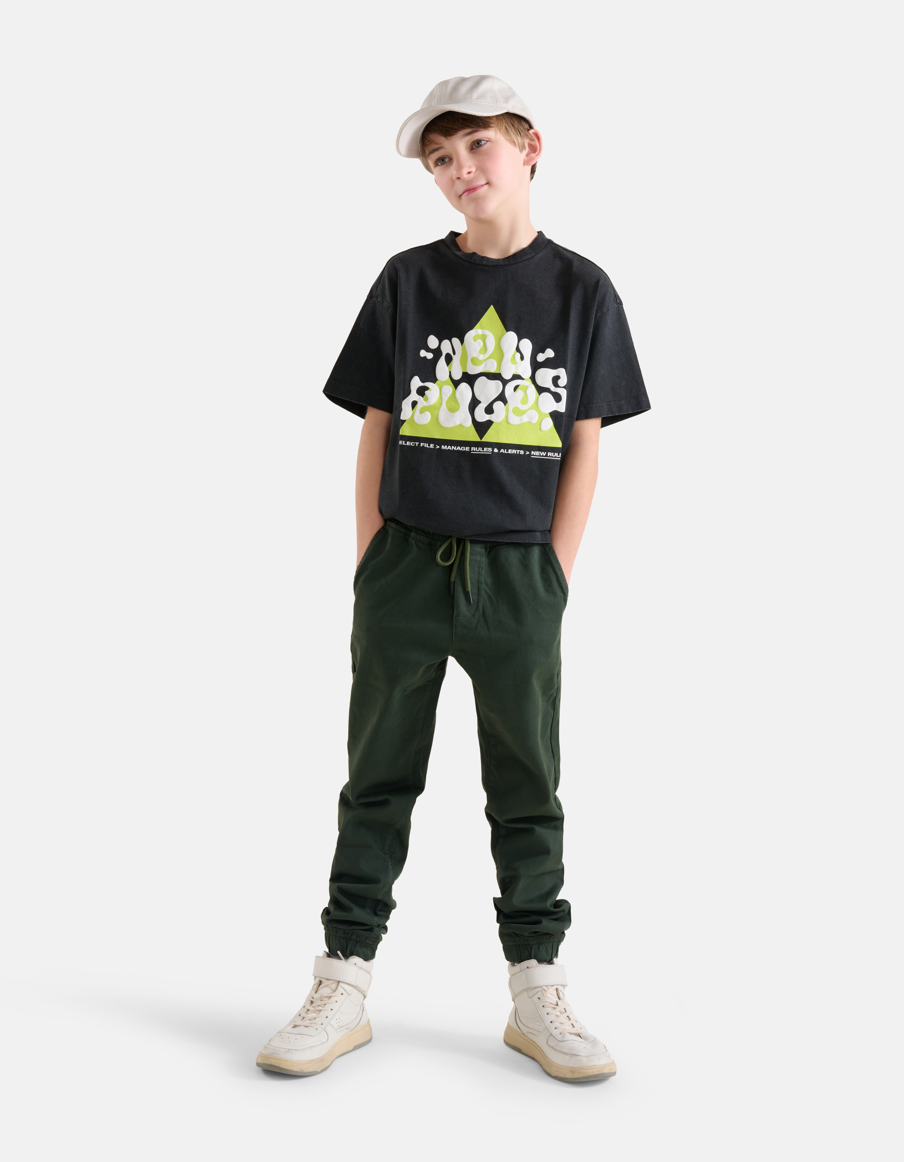 Printed T-shirt Donkergrijs SHOEBY BOYS
