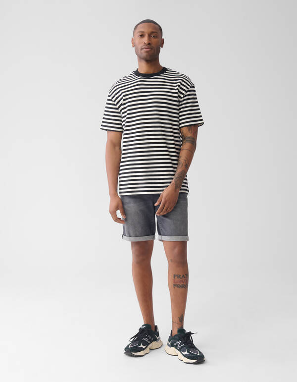 Gestreept T-shirt Gebroken Wit SHOEBY MEN