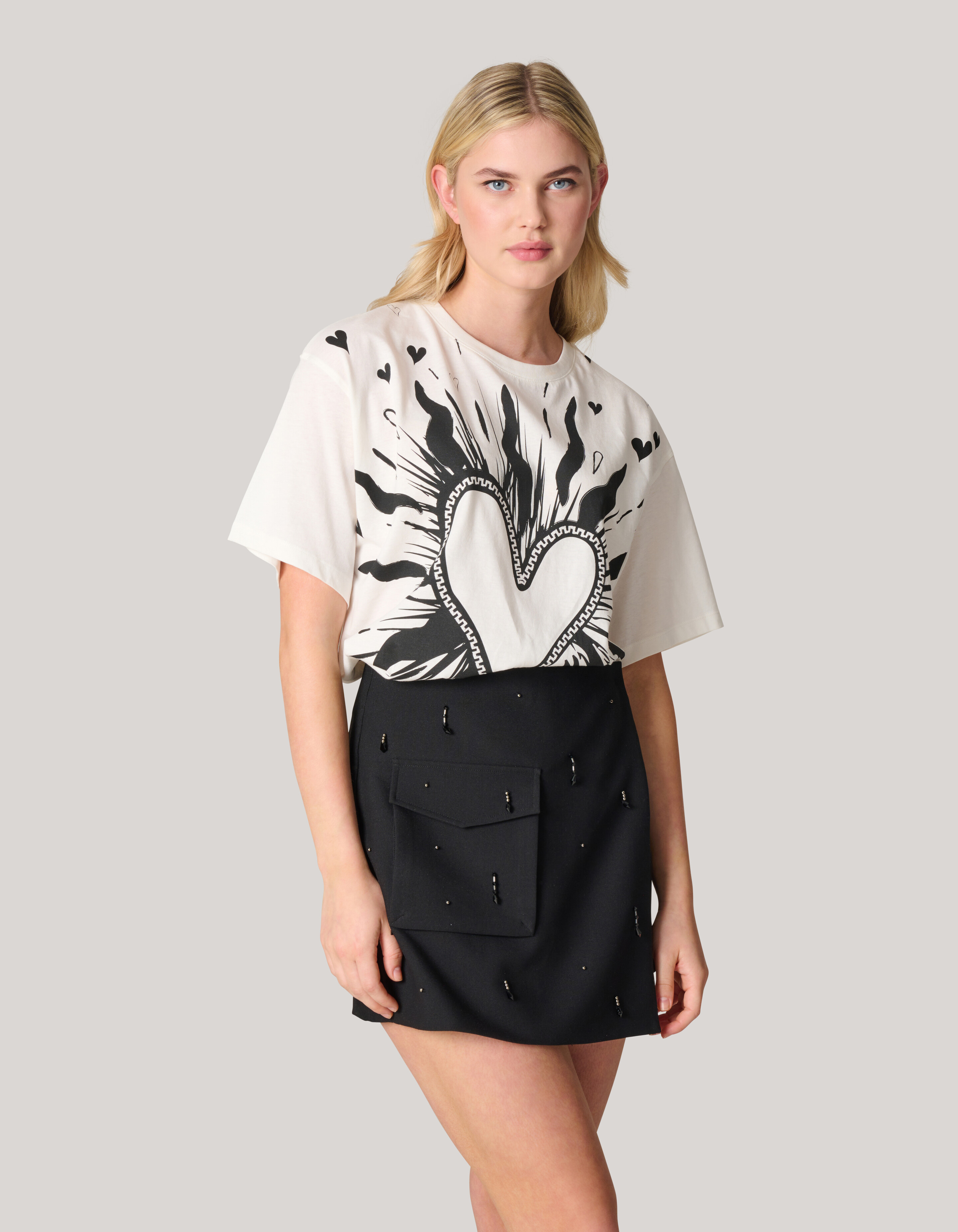 Artwork T-shirt Gebroken Wit SHOEBY WOMEN