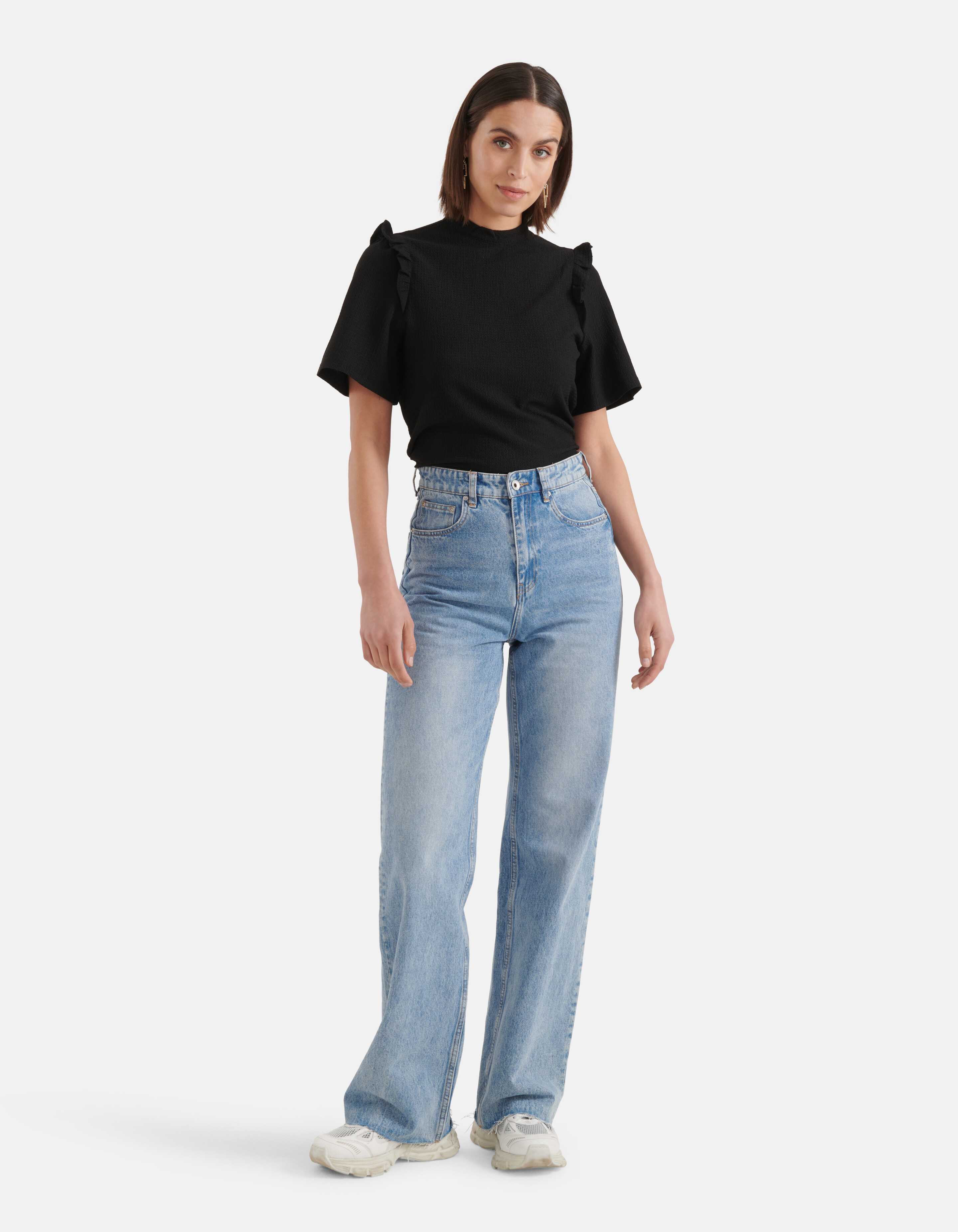 Crinkle Top Zwart SHOEBY WOMEN
