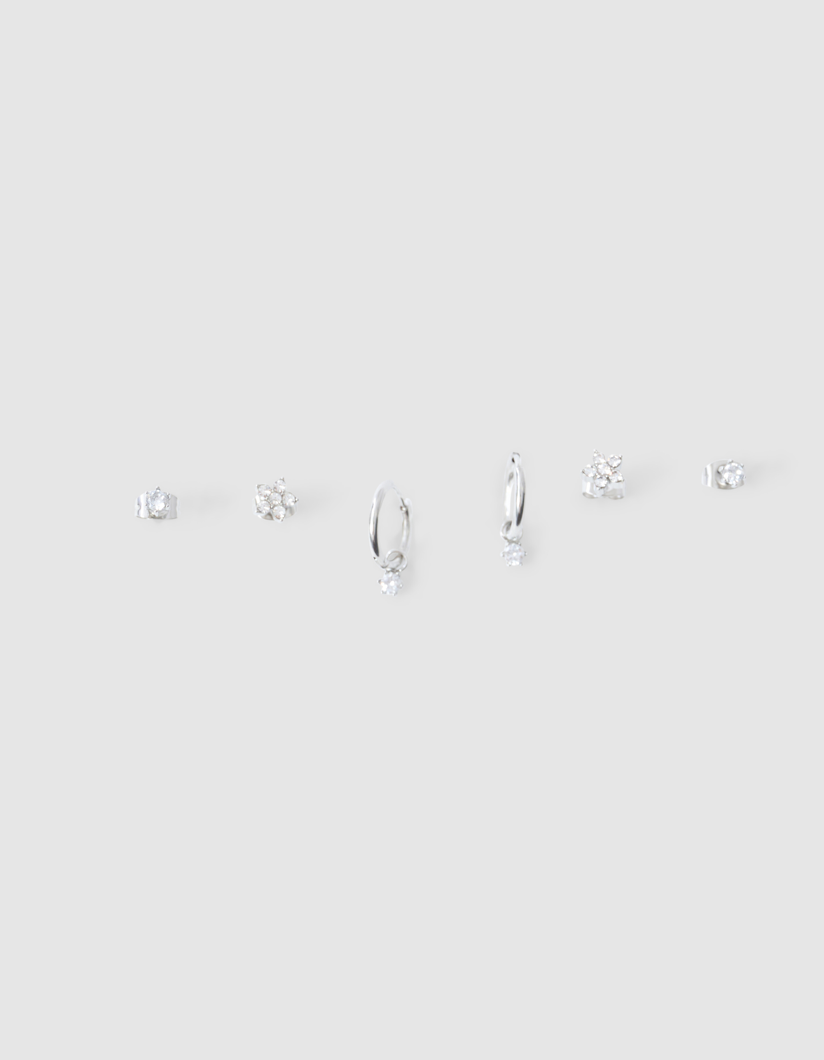 Strass Oorbellen Set Zilver SHOEBY ACCESSOIRES