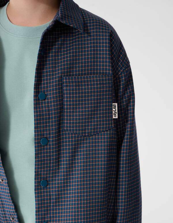 Oversized Padded Overshirt Donkerblauw SHOEBY BOYS