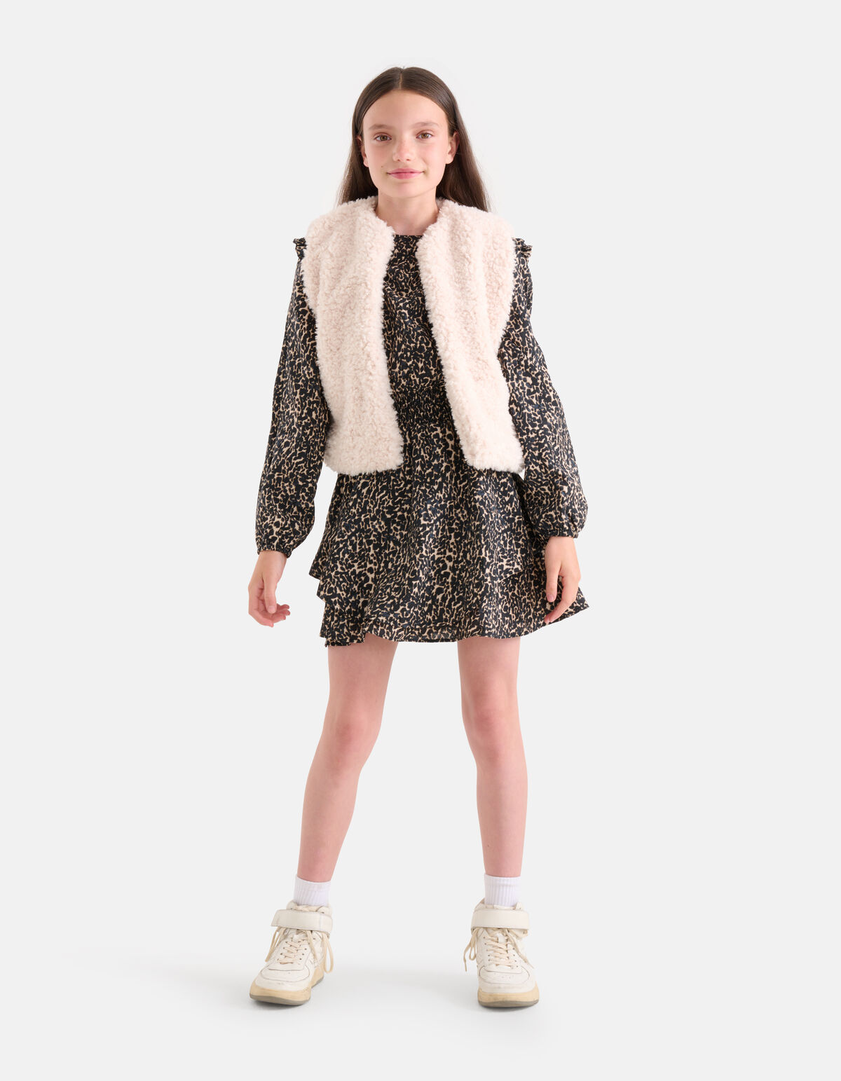 Abstract Print Jurk Bruin SHOEBY GIRLS