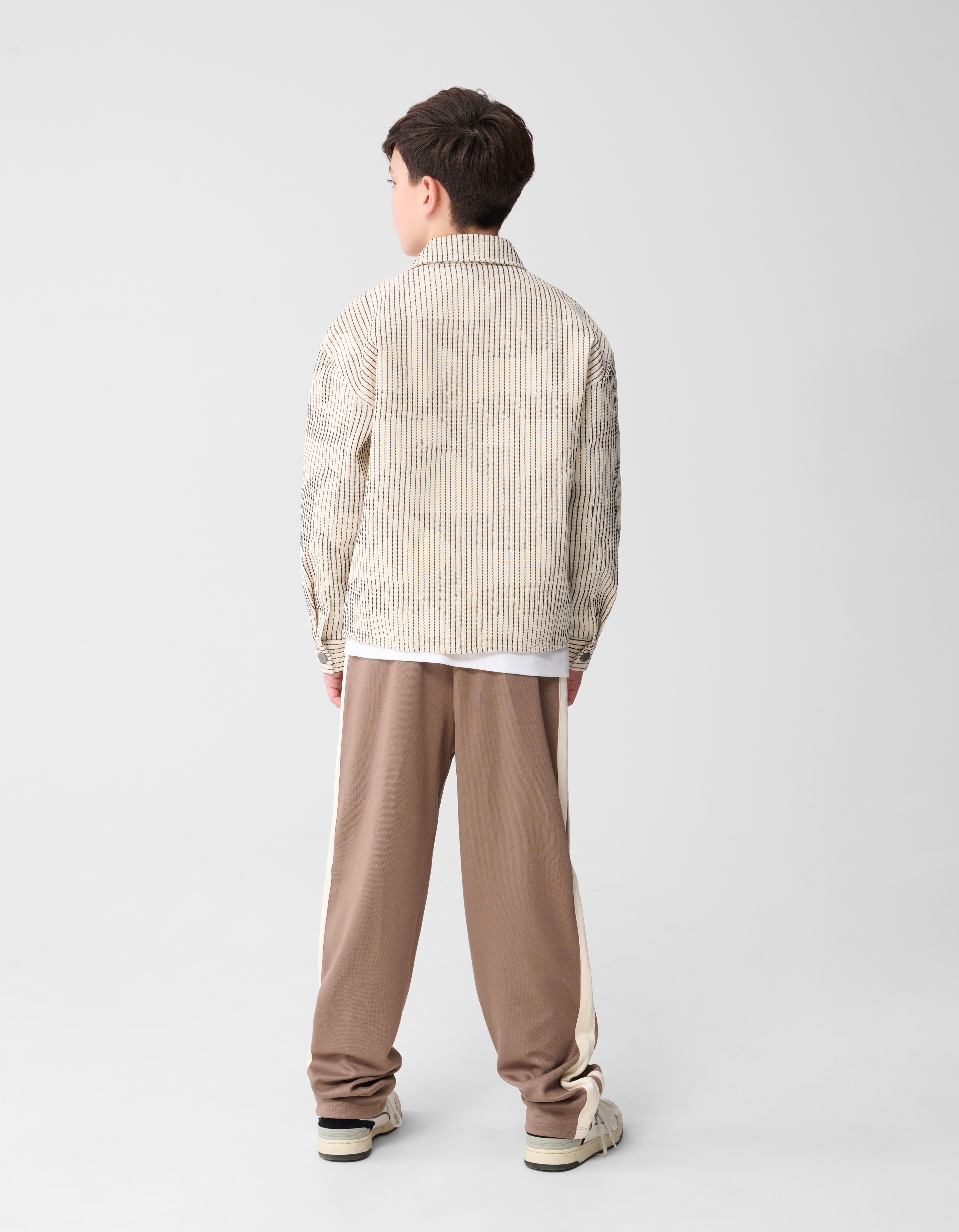 Waffle Stripe Overshirt Gebroken Wit SHOEBY BOYS