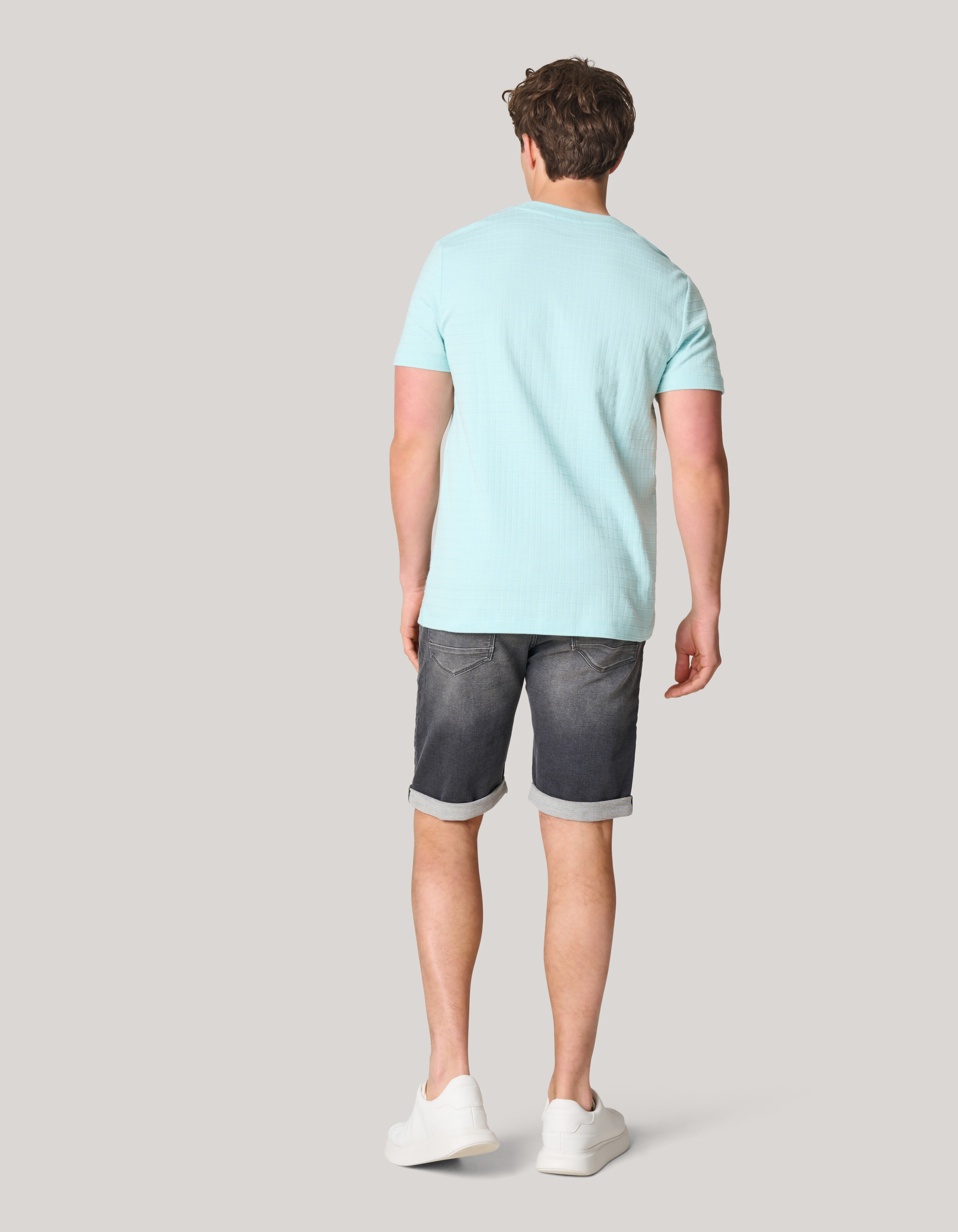 Jog Denim Short Donkergrijs Refill