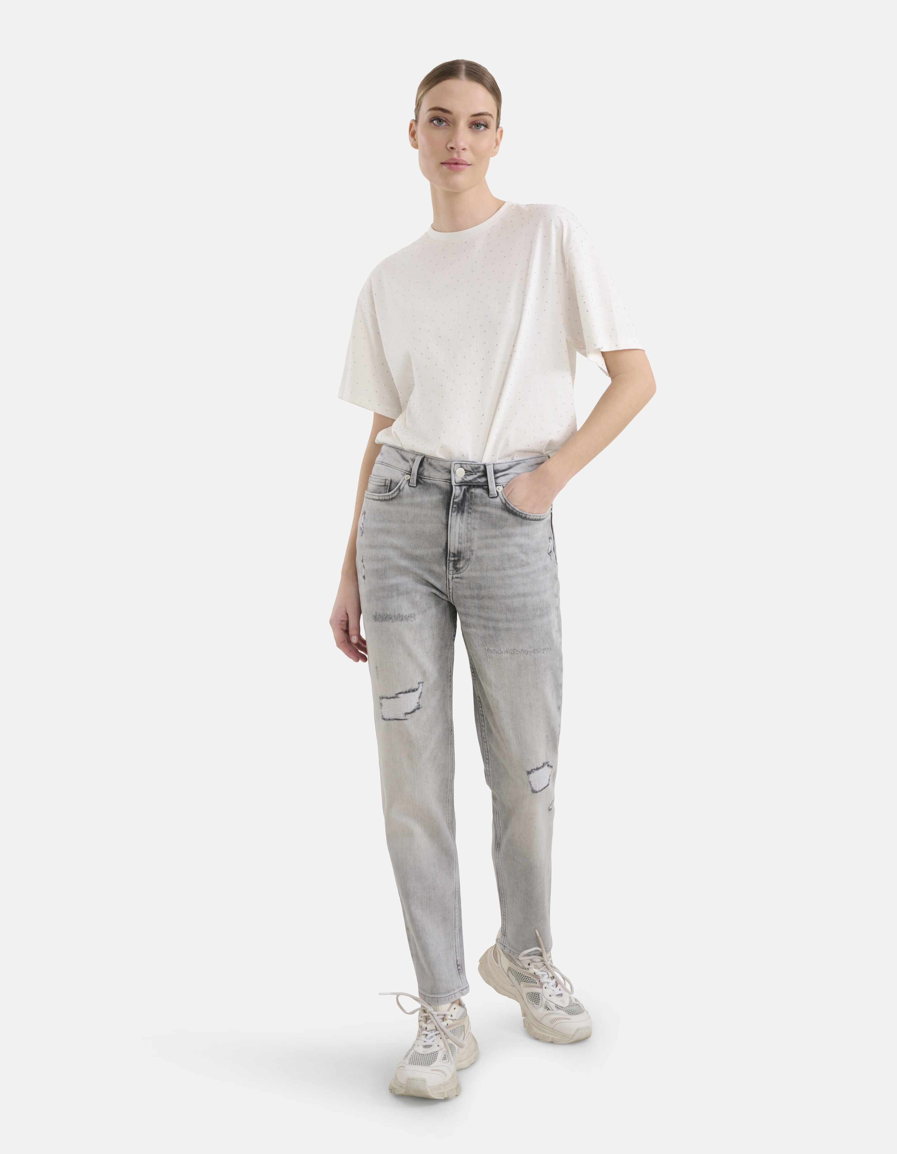 Tapered Fit Jeans Lichtgrijs EKSEPT