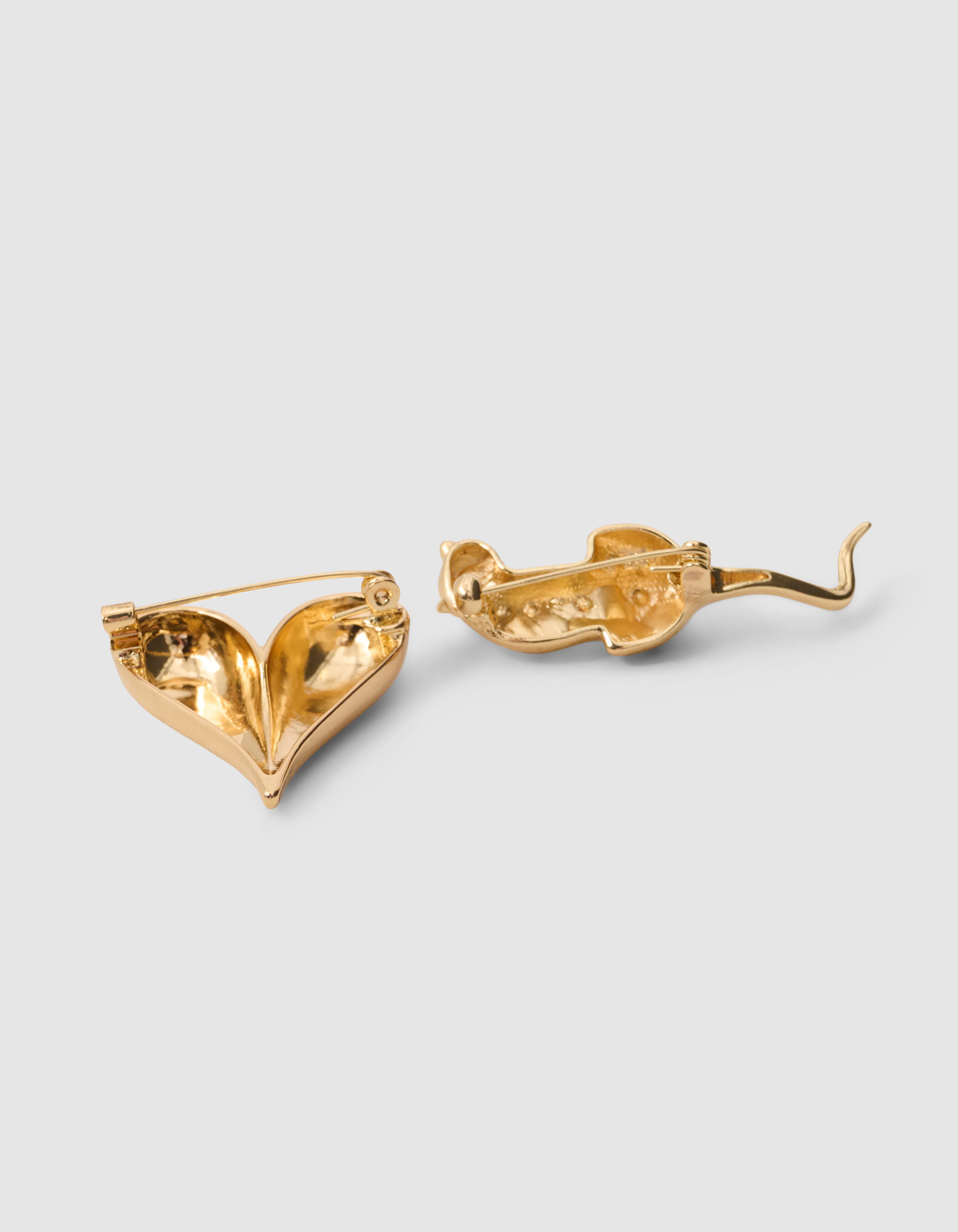 Heart Leopard Broche Set Goud SHOEBY ACCESSOIRES