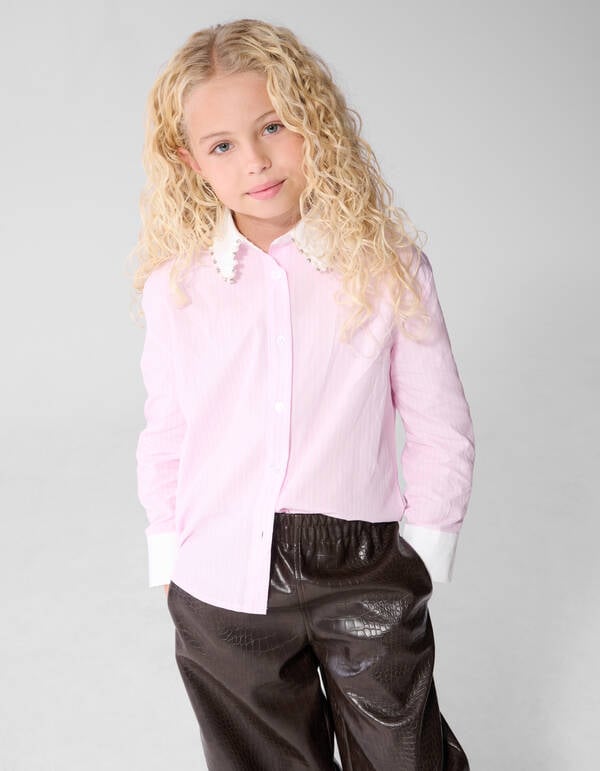 Pinstripe Blouse Roze SHOEBY GIRLS