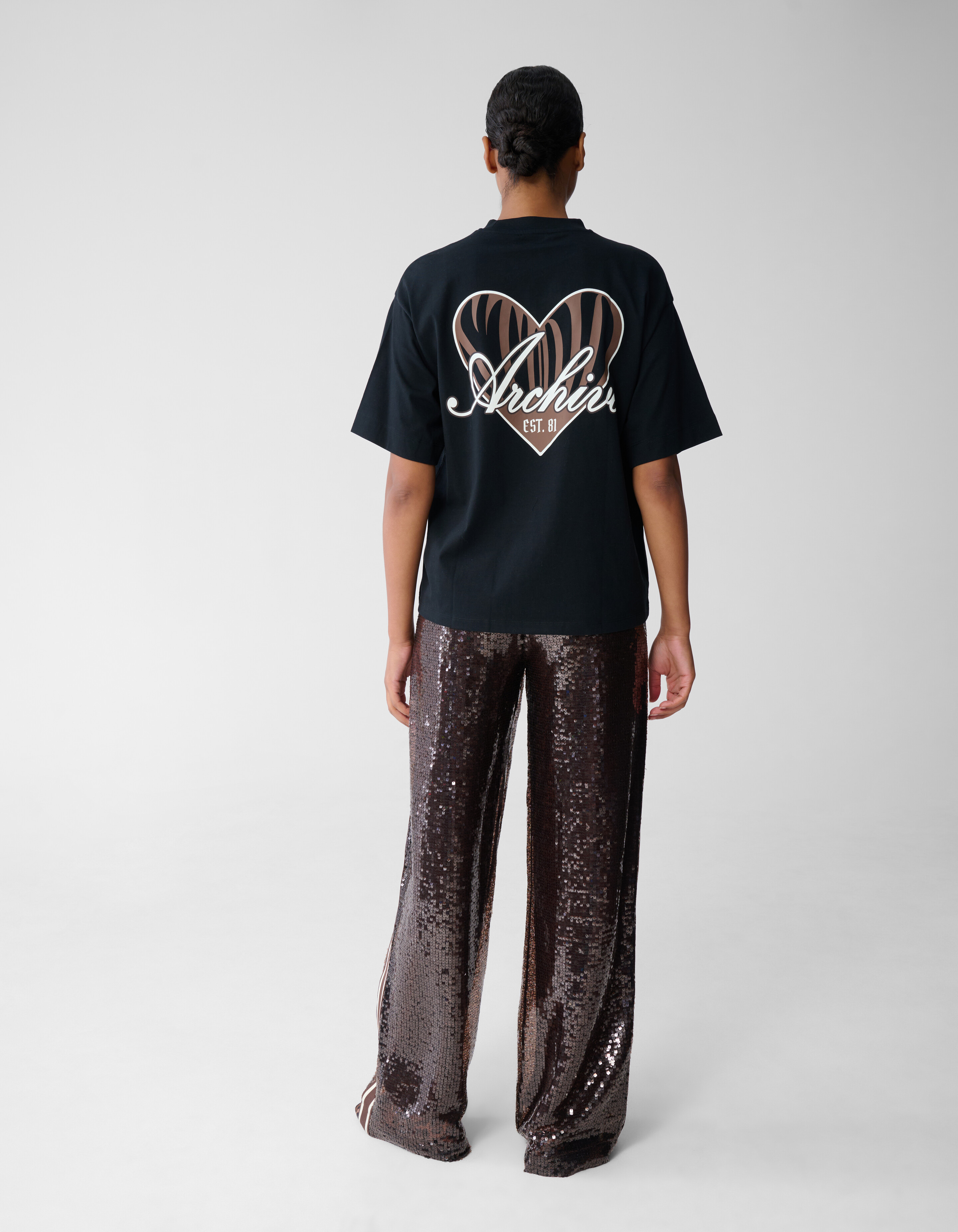 Heart Back Artwork T-shirt Zwart SHOEBY WOMEN