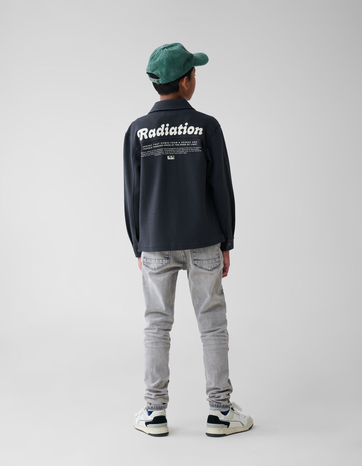 Printed Structuur Overshirt Donkergrijs SHOEBY BOYS