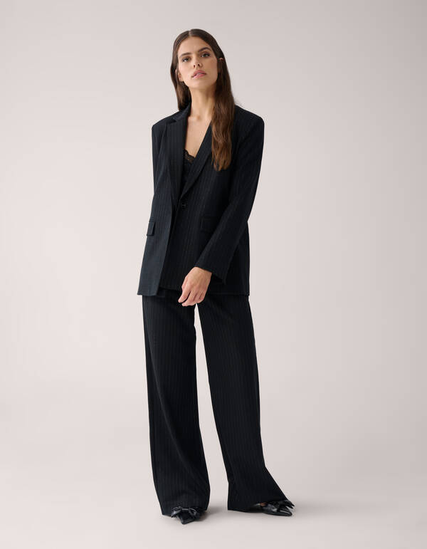 Lurex Pinstripe Blazer Zwart By Mieke SHOEBY WOMEN