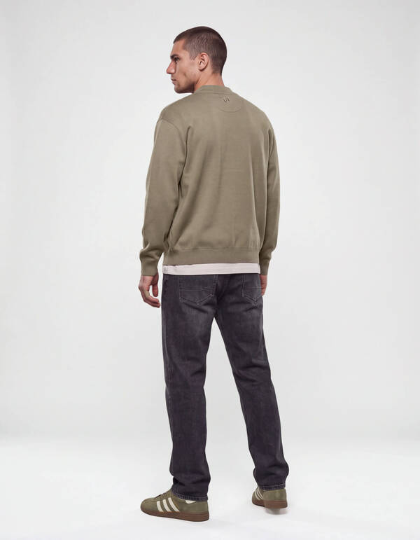Gebreide Bomber Jack Groen SHOEBY MEN