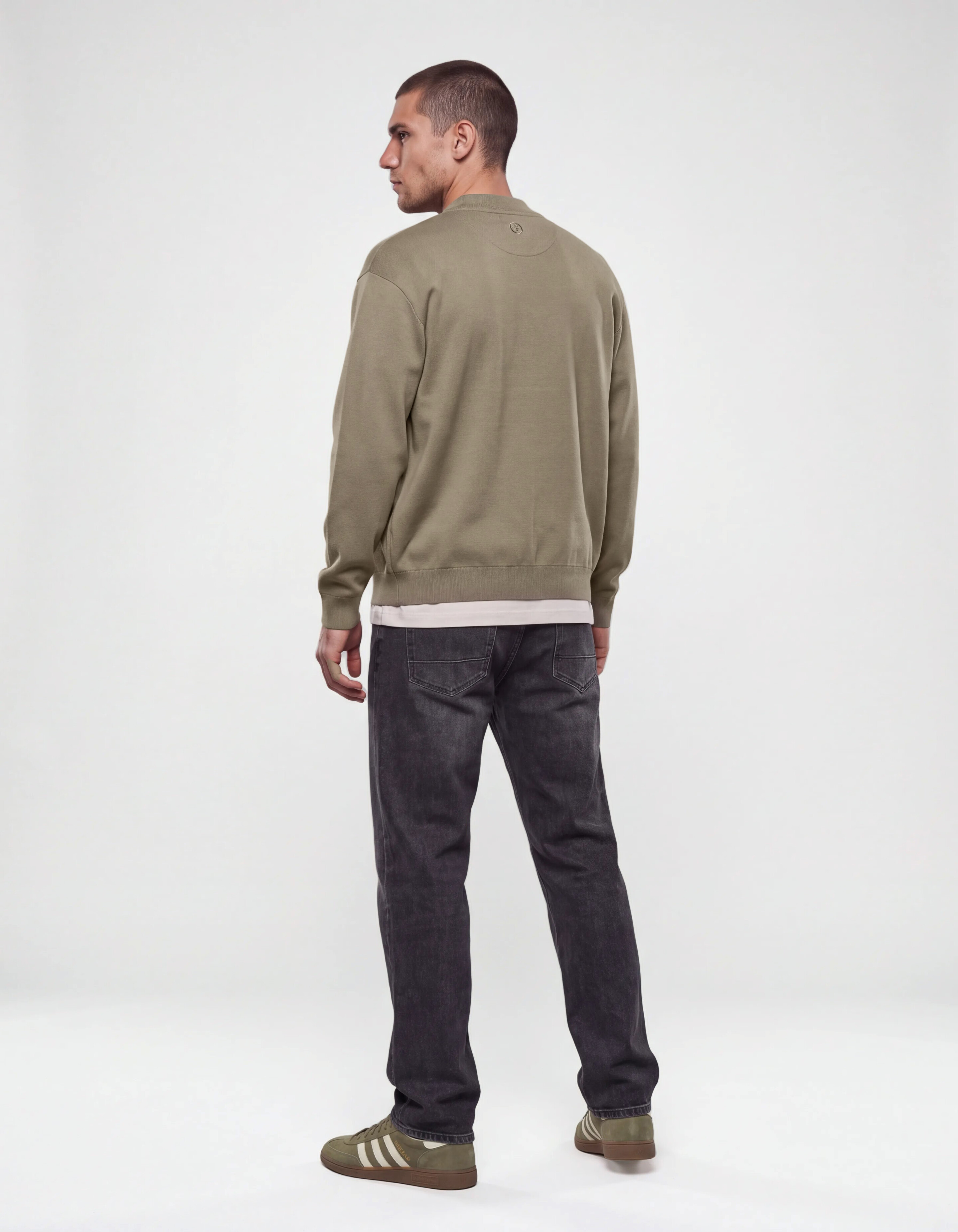Gebreide Bomber Jack Groen SHOEBY MEN