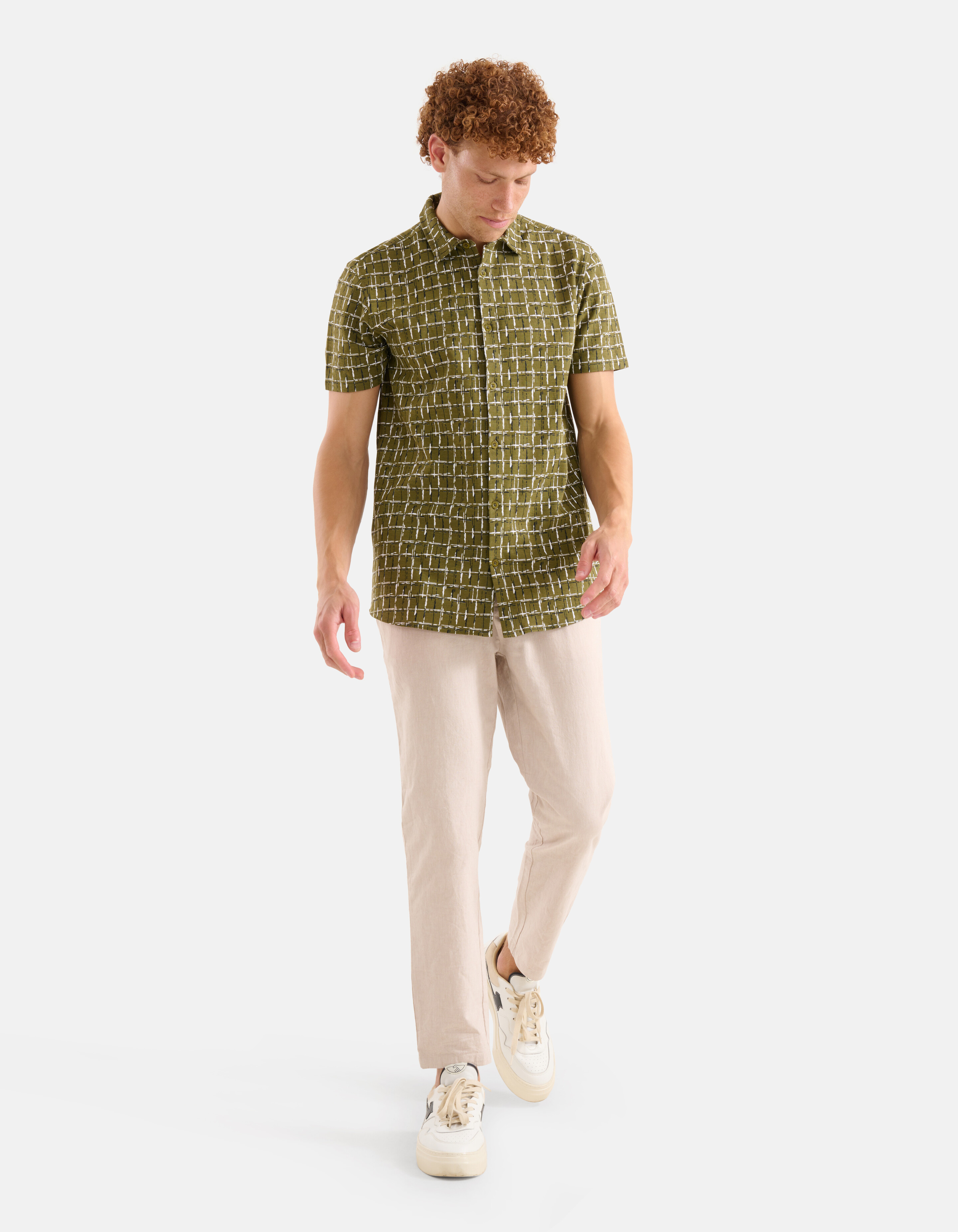 Printed Overhemd Donkergroen SHOEBY MEN