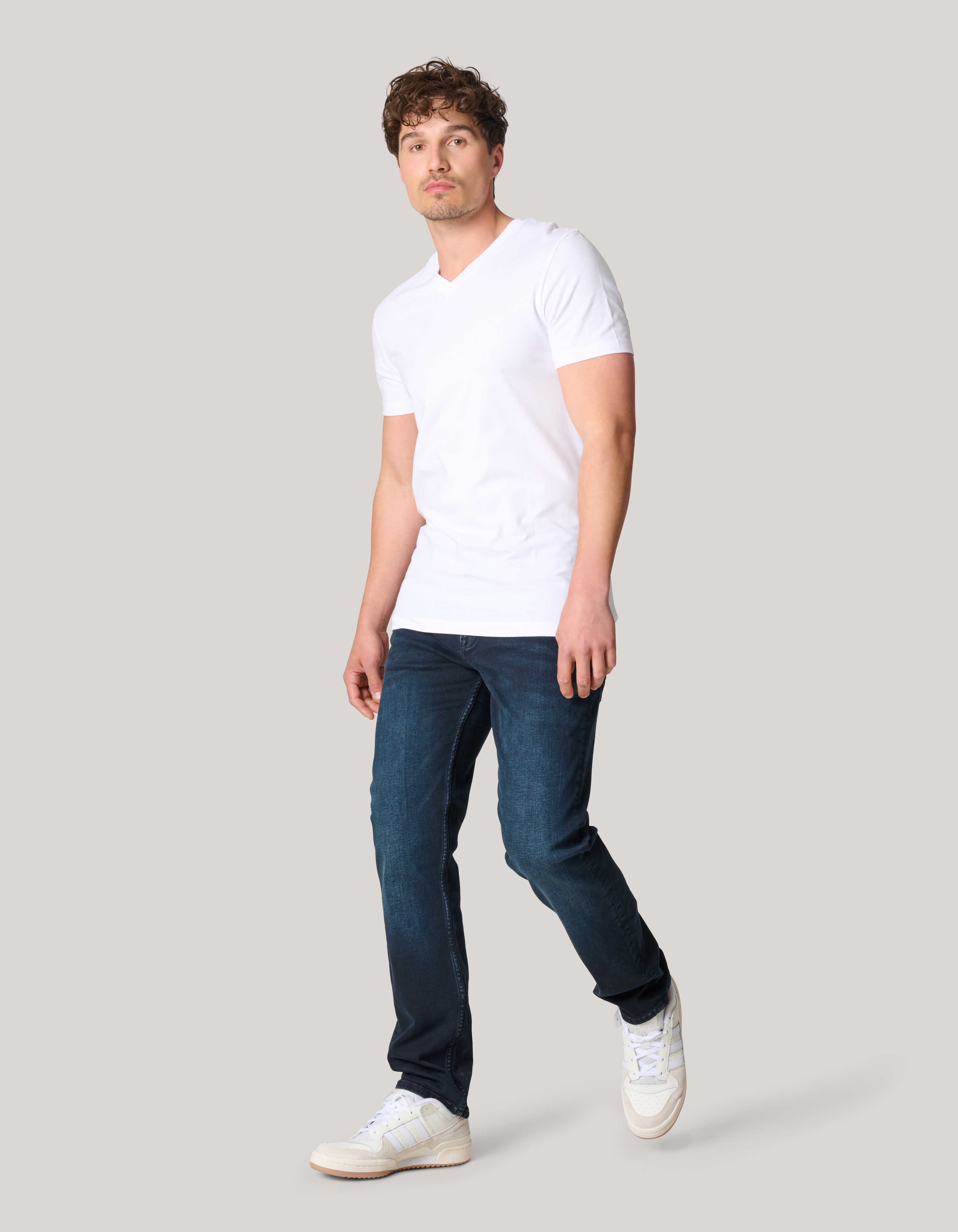 Straight Fit Jeans Blauw/Zwart L32 Refill
