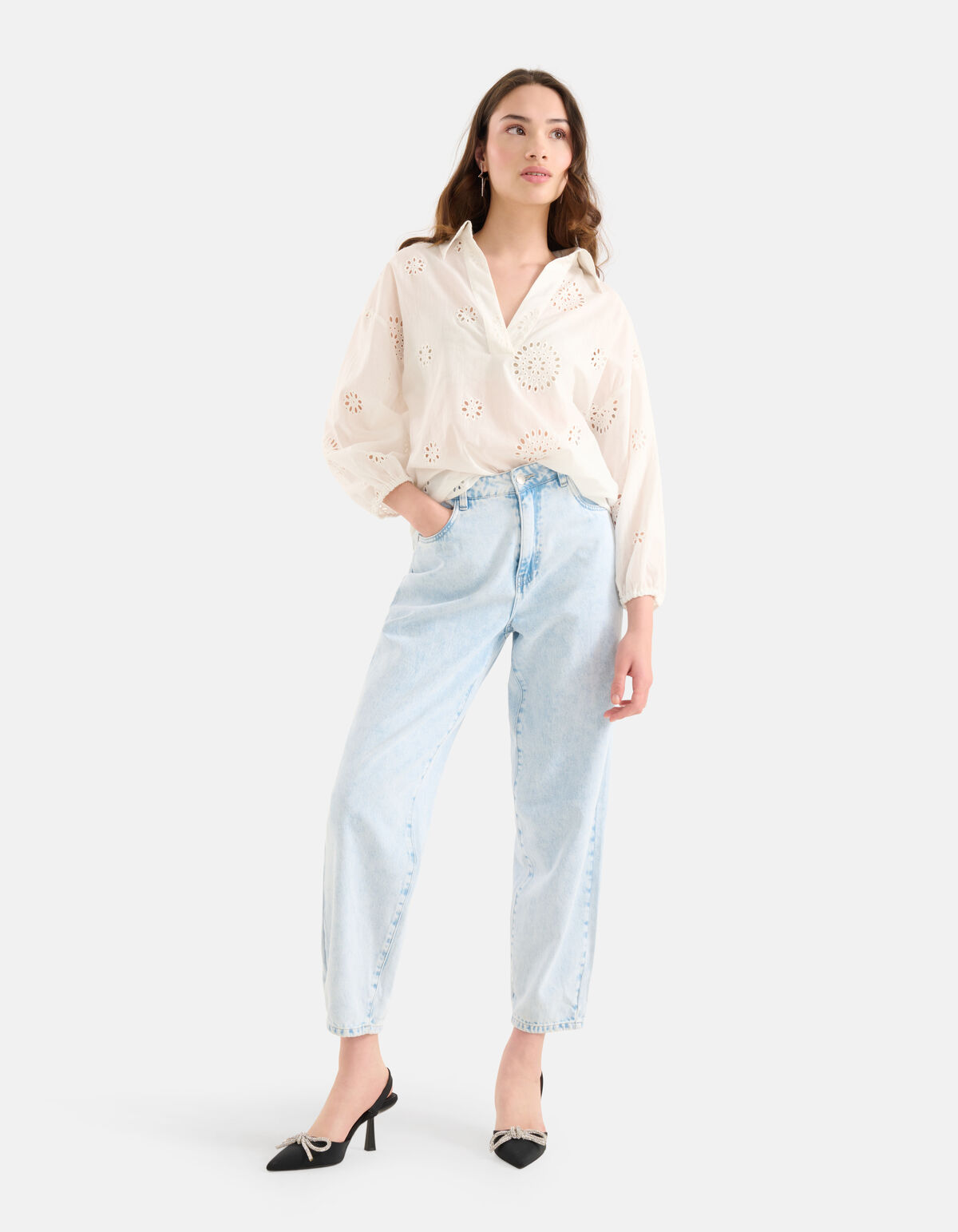 Broderie Blouse Wit SHOEBY WOMEN