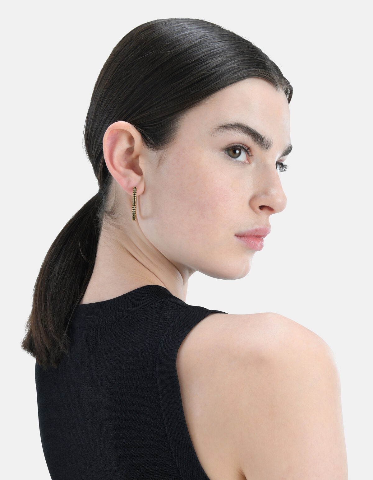 Black Stones Recktangle Oorbellen ACCESSOIRES SHOEBY