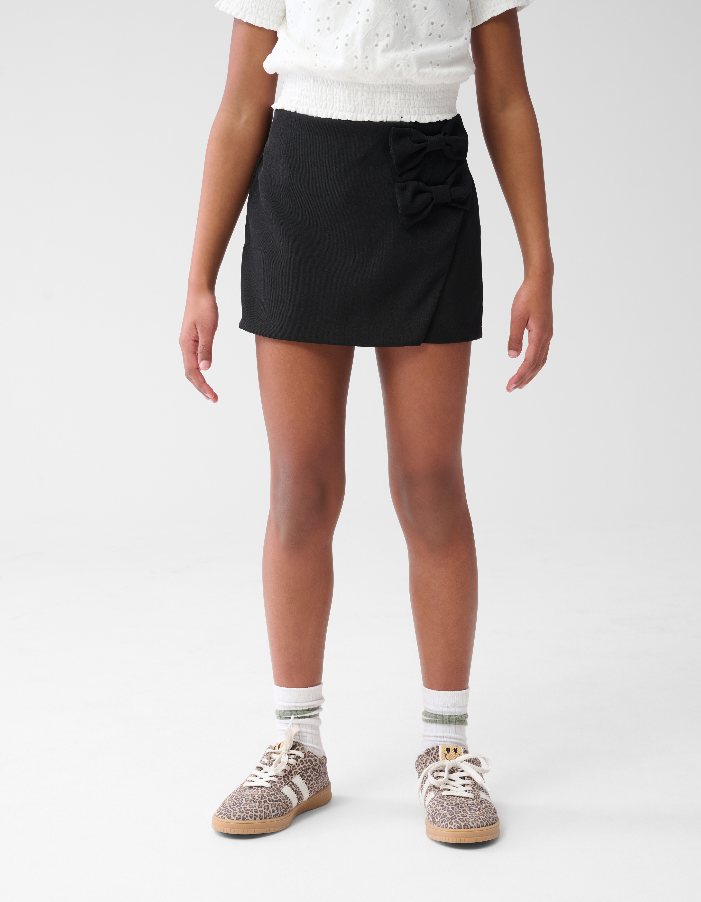 Wrap Skort Strik Zwart SHOEBY GIRLS