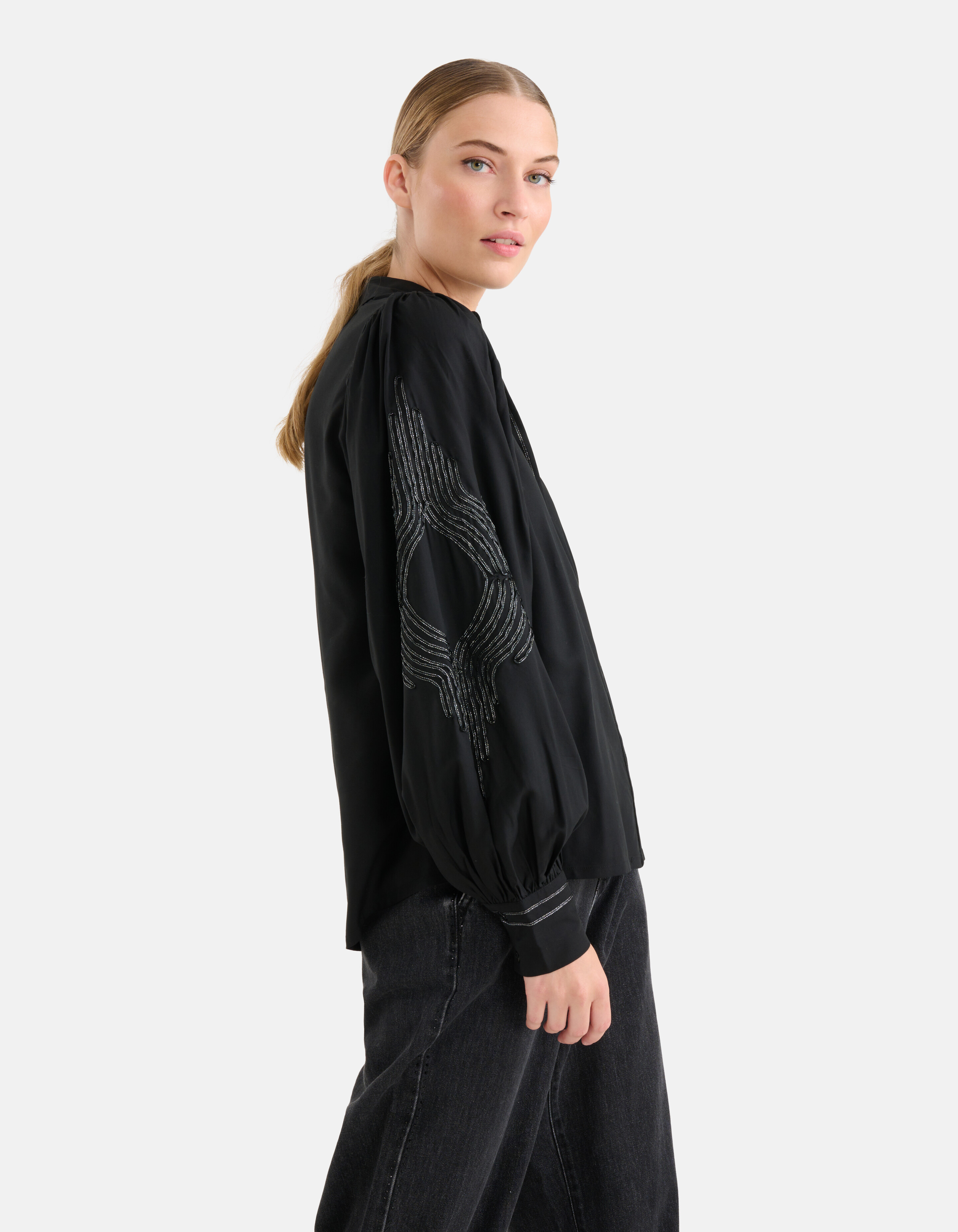 Lurex Tape Blouse Zwart By Mieke SHOEBY WOMEN