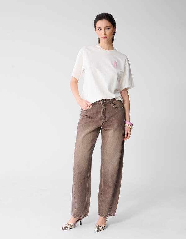 Pepper Artwork T-shirt Gebroken Wit SHOEBY WOMEN