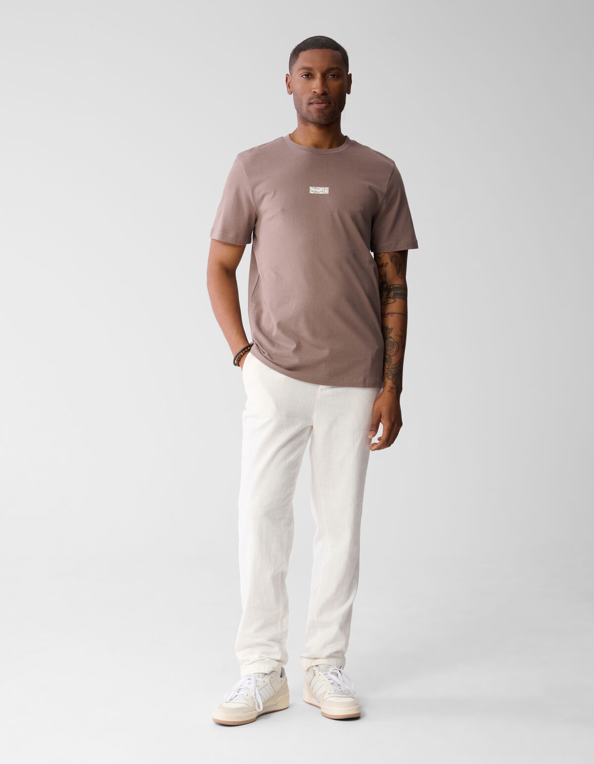 Anywhere Artwork T-shirt Lichtbruin SHOEBY MEN