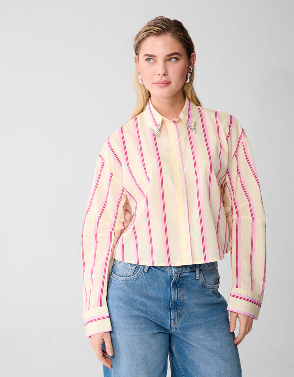 Stripe Blouse Lichtgeel SHOEBY WOMEN