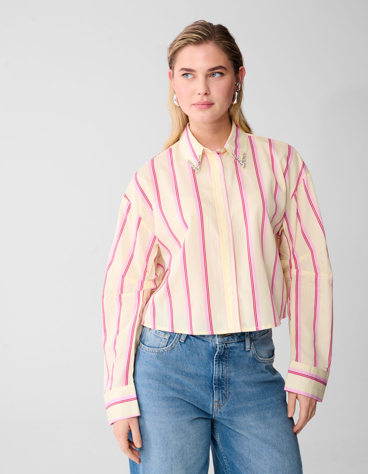 Stripe Blouse Lichtgeel SHOEBY WOMEN