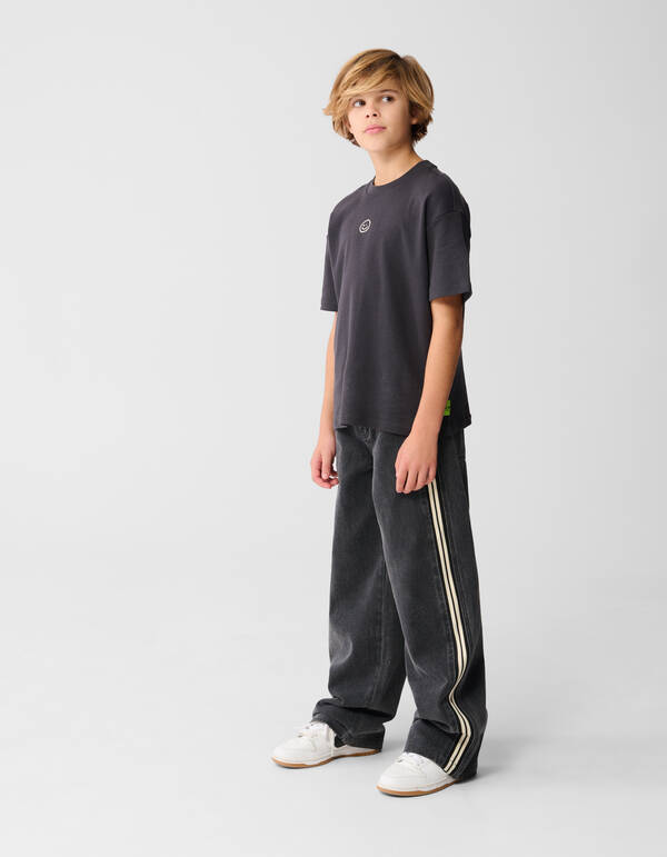 Sporty Baggy Fit Jeans Donkergrijs SHOEBY BOYS