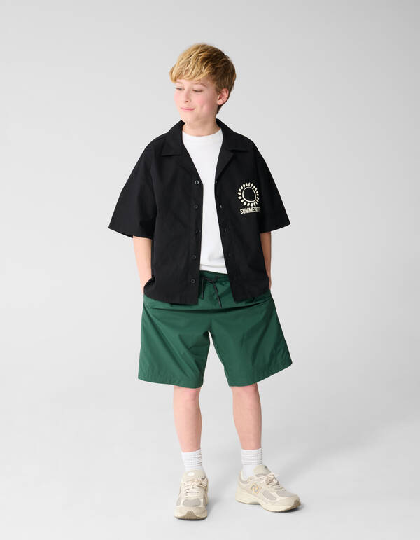 Linnen Artwork Overshirt Zwart SHOEBY BOYS