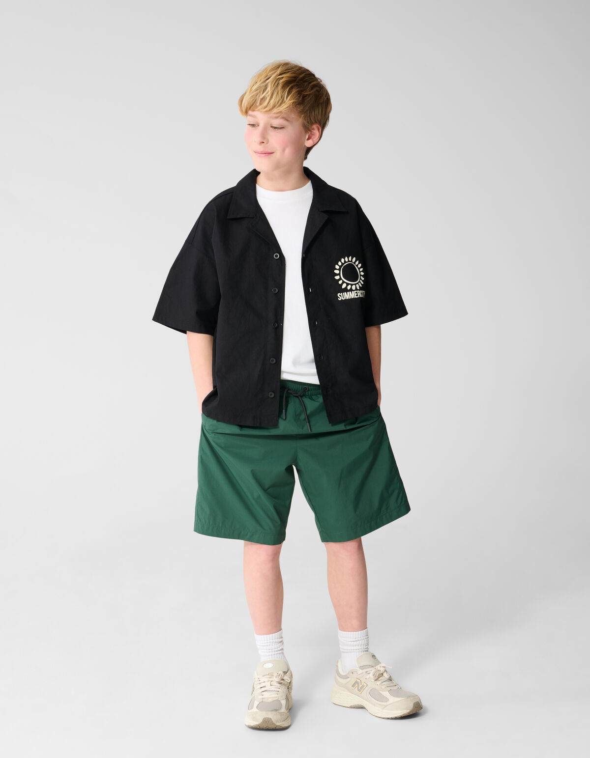 Linnen Artwork Overshirt Zwart SHOEBY BOYS