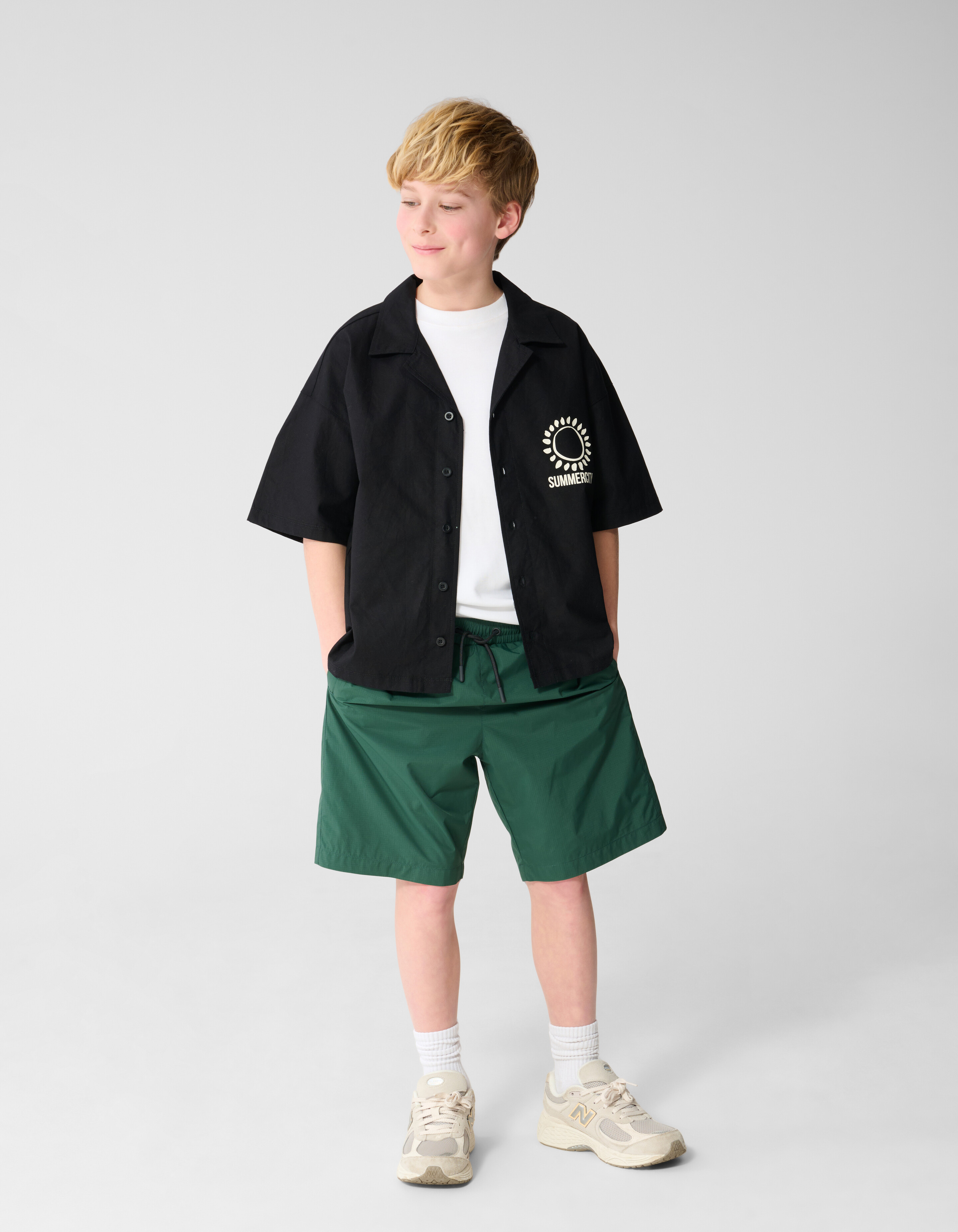 Linnen Artwork Overshirt Zwart SHOEBY BOYS