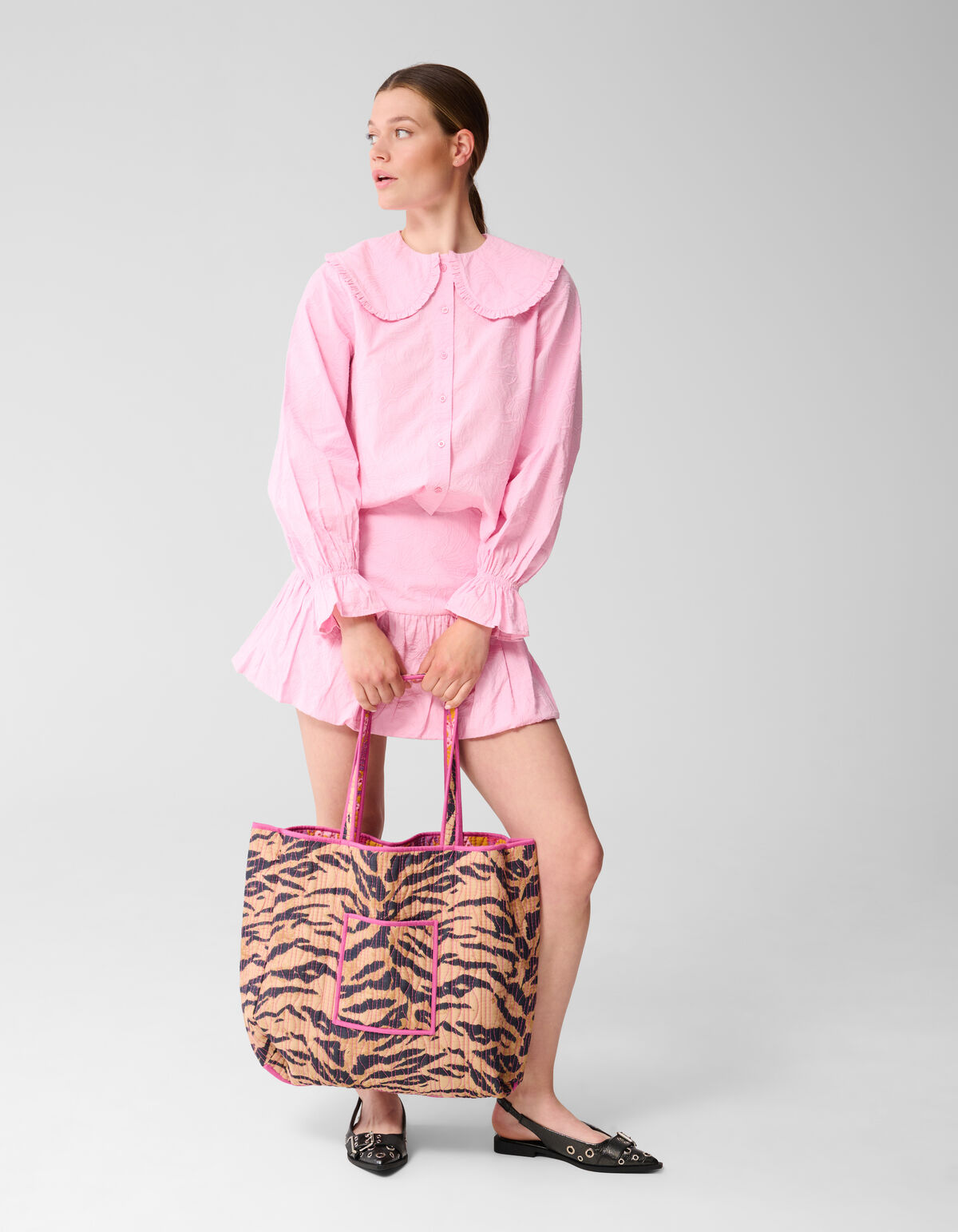 Reversible Printed Shopper Oranje SHOEBY ACCESSOIRES