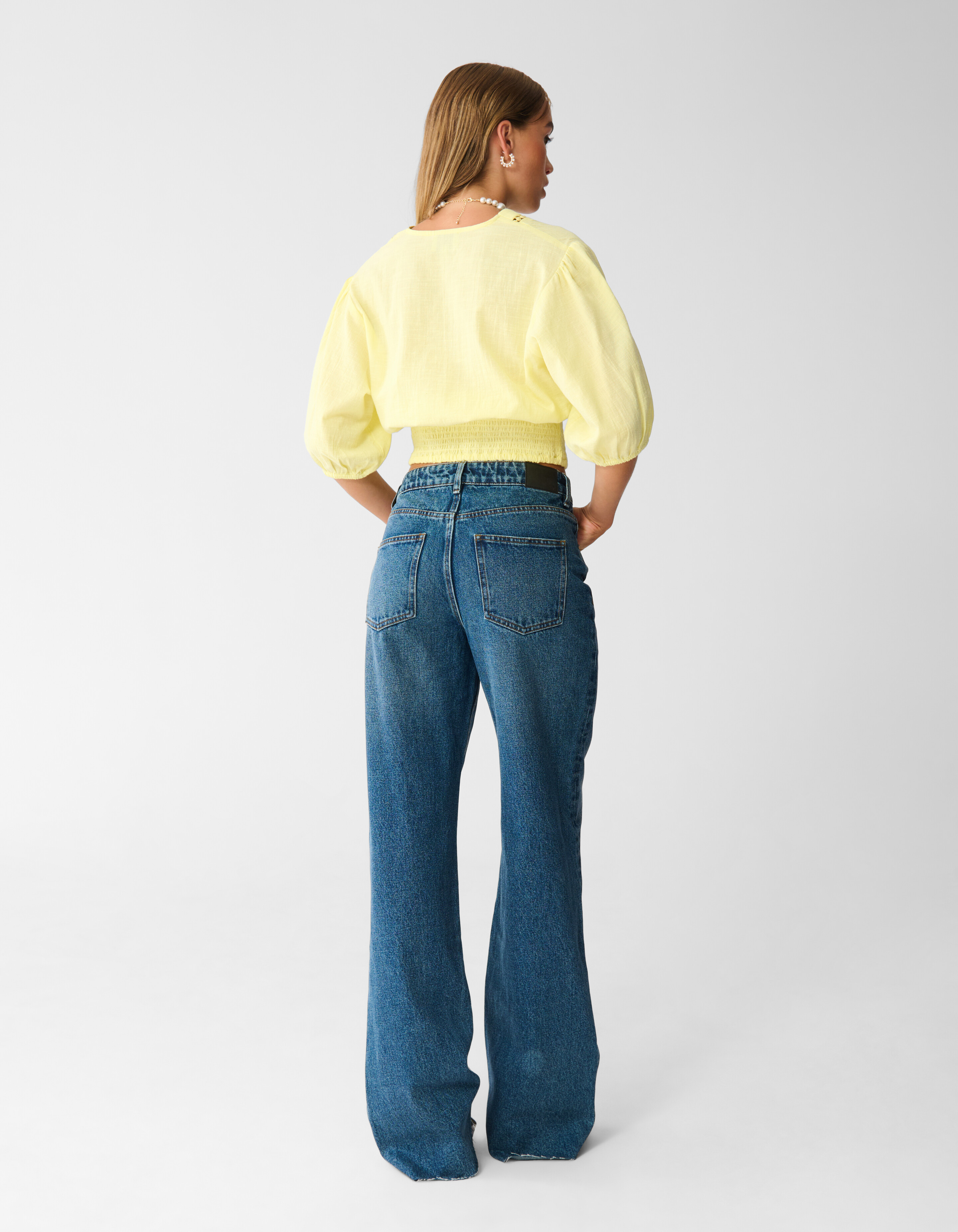 Wide Leg Fit Jeans Extra Lang Donkerblauw SHOEBY WOMEN