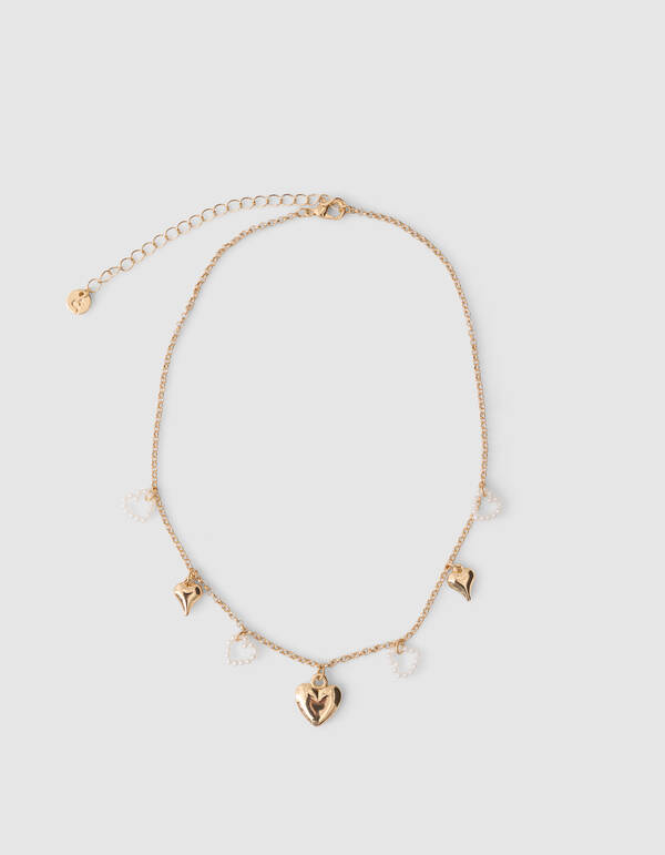 Parel Heart Ketting Goud SHOEBY ACCESSOIRES