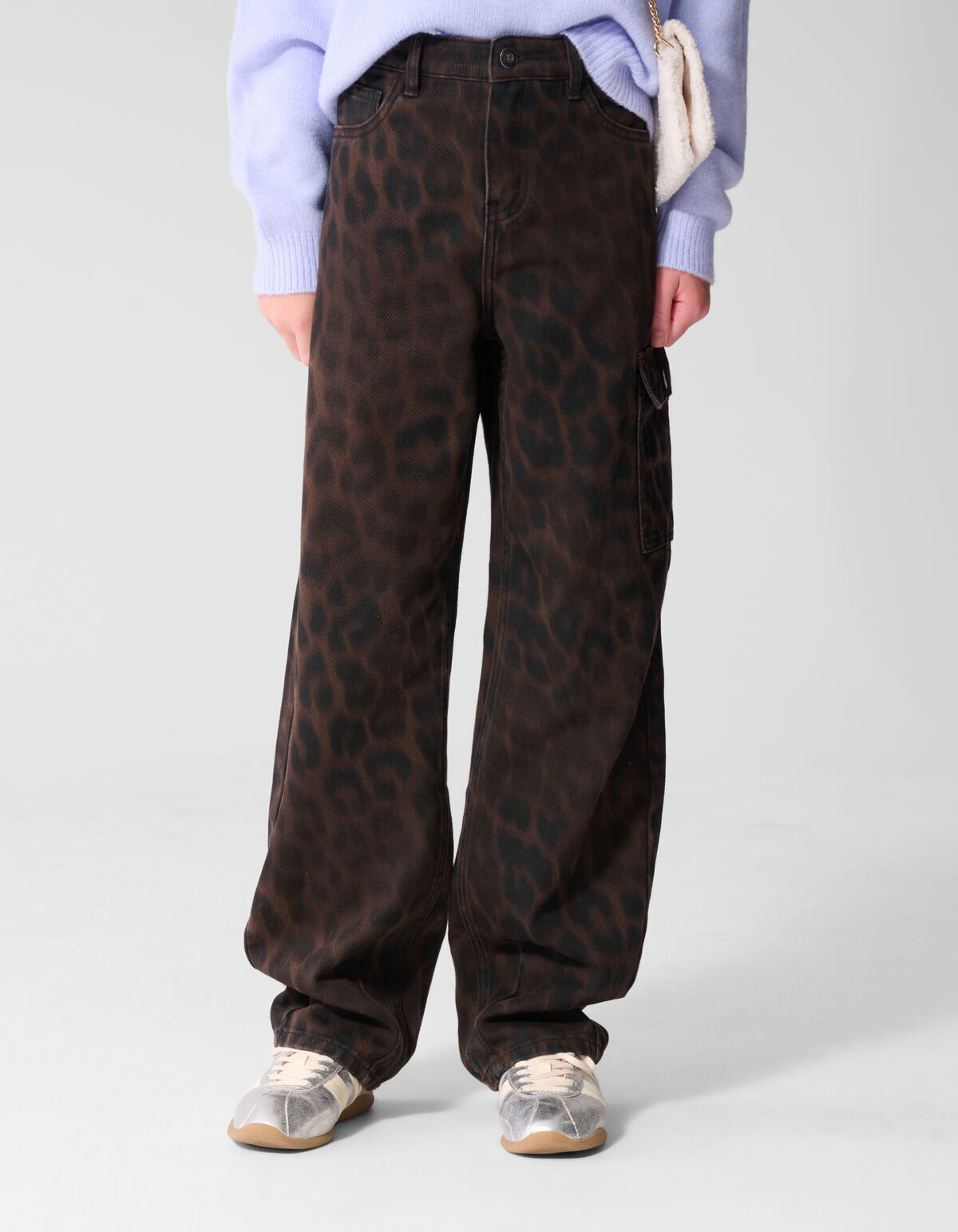 Cargo Leopard Print Jeans Bruin SHOEBY GIRLS